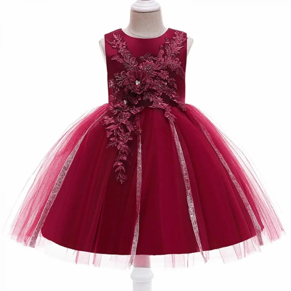 Elegante abito da festa per ragazza di fiore per matrimonio, compleanno, formale, tutù di gala, abito da sera per bambini, costu