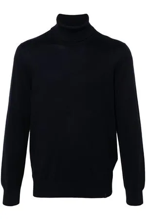 FAY Abbigliamento,Maglieria Maglione a collo alto in lana vergine blu navy 