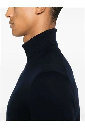 FAY Abbigliamento,Maglieria Maglione a collo alto in lana vergine blu navy 