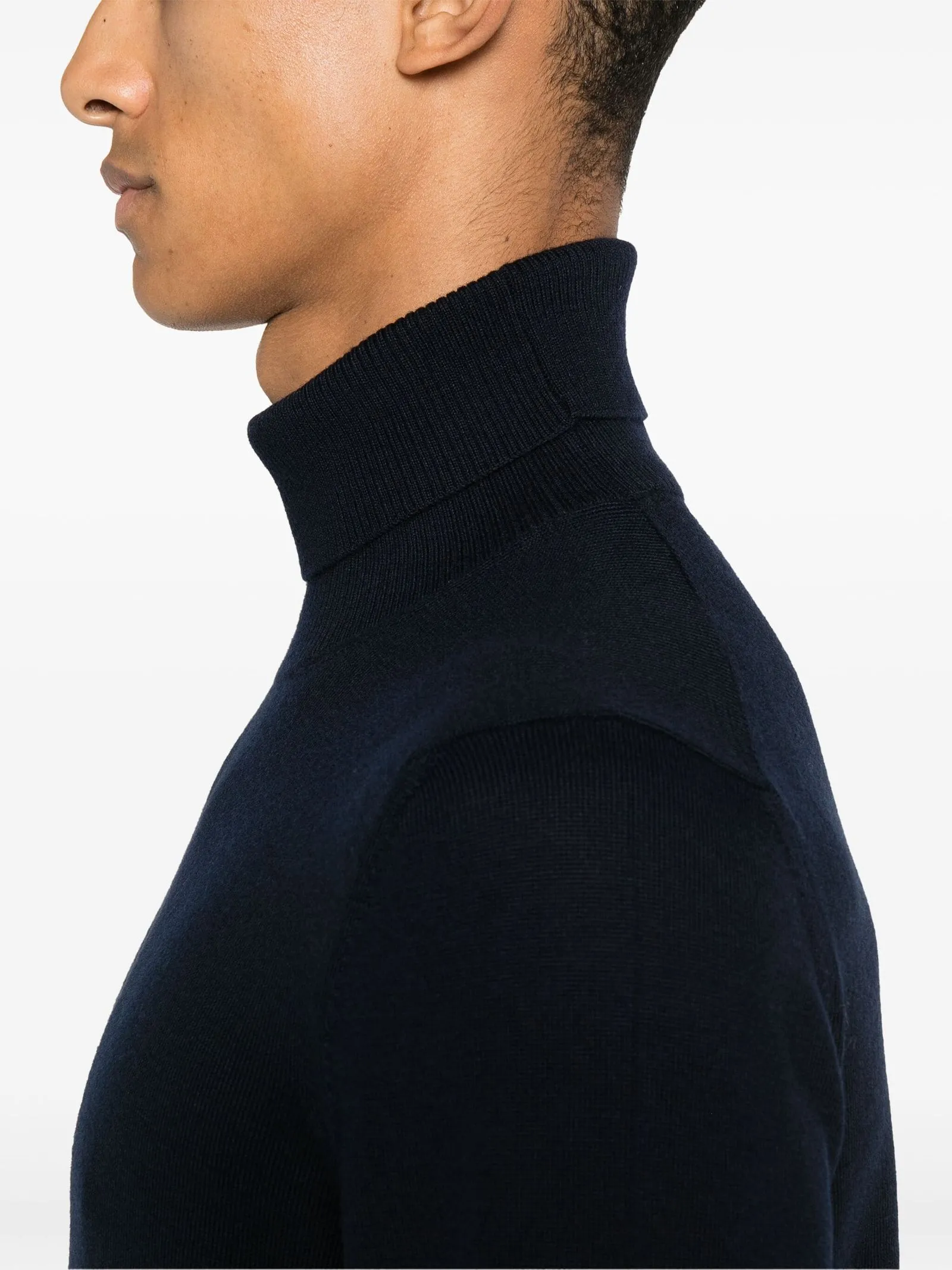 FAY Abbigliamento,Maglieria Maglione a collo alto in lana vergine blu navy 