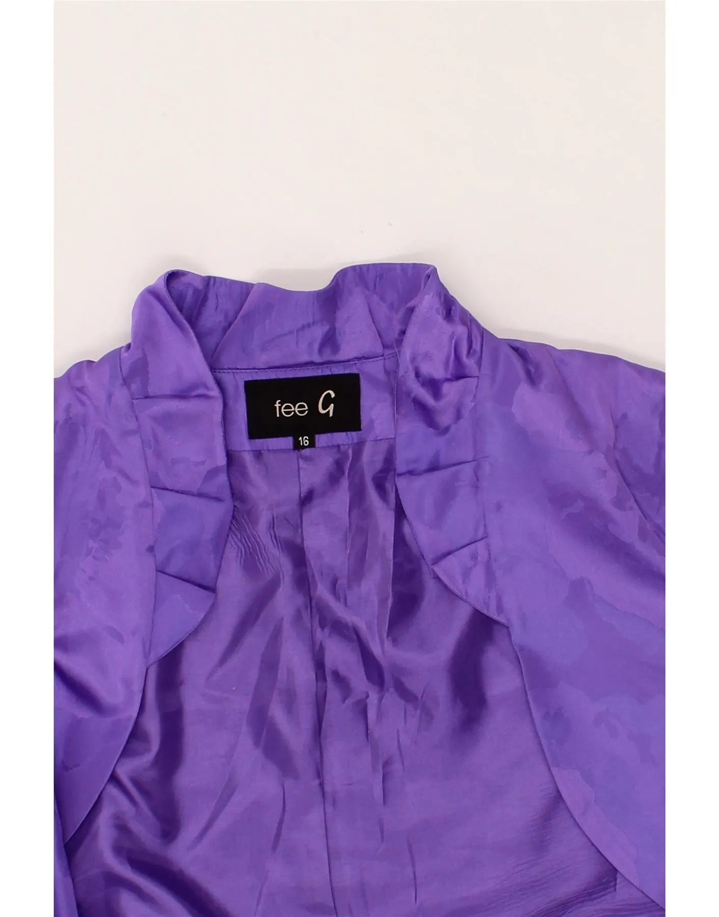FEE G Womens Short Sleeve Bolero Jacket UK 16 Large  Purple Acrylic