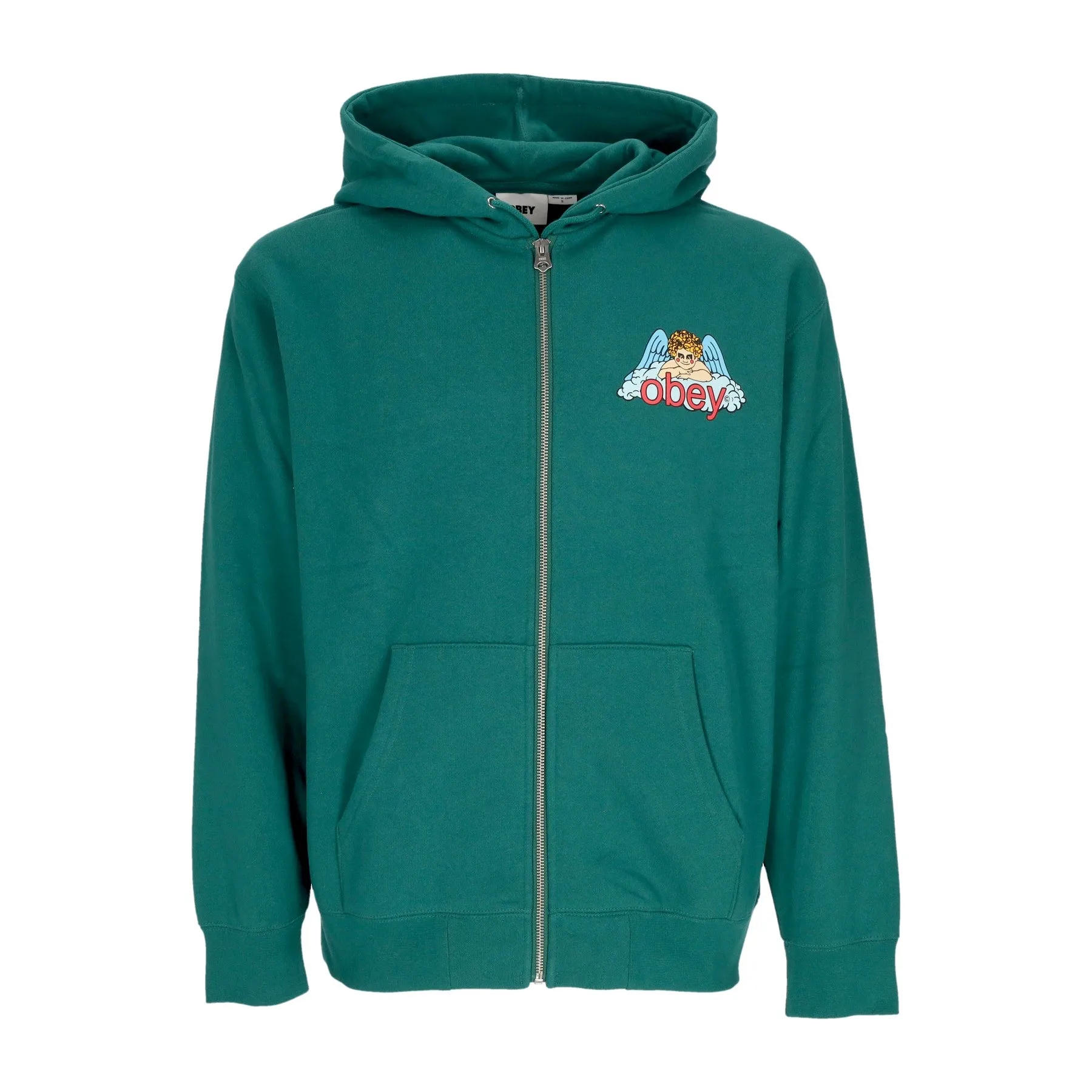 Felpa Cappuccio Zip Uomo Heaven Angel Premium Zip Hooded Fleece Adventure Green