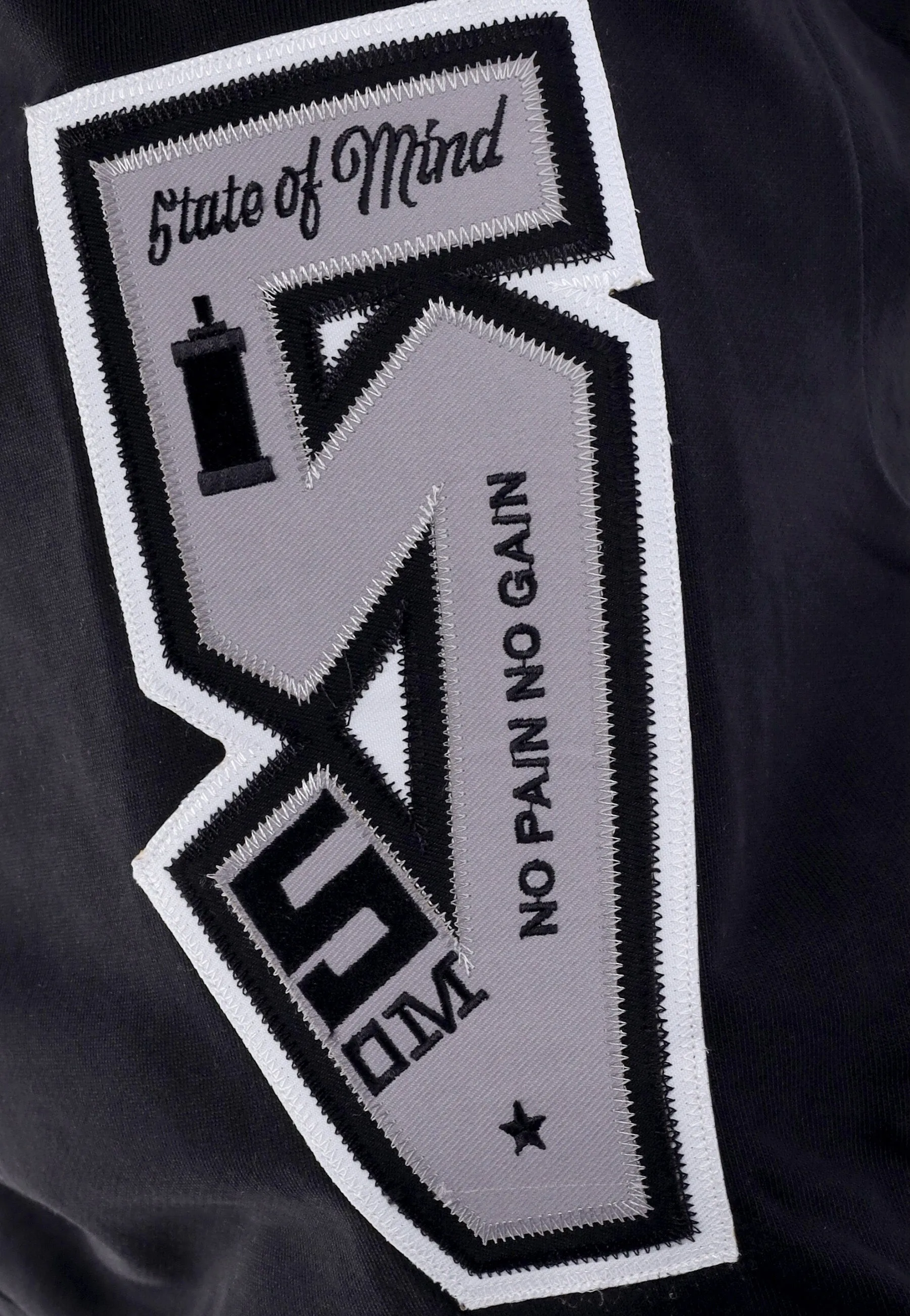 Felpa Leggera Cappuccio Uomo Graffiti Patch Hoodie Black