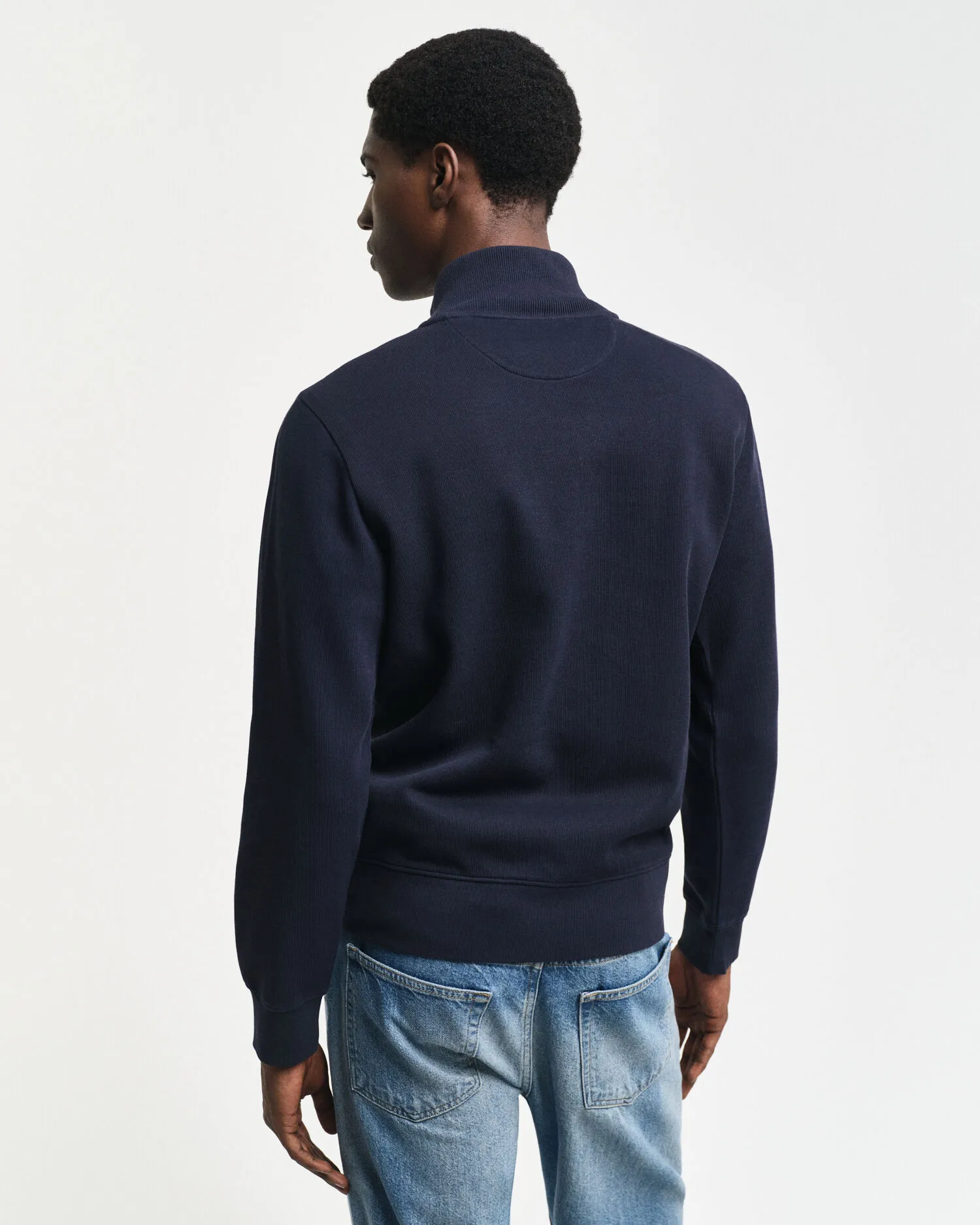 Felpa Sacker Rib con zip corta    