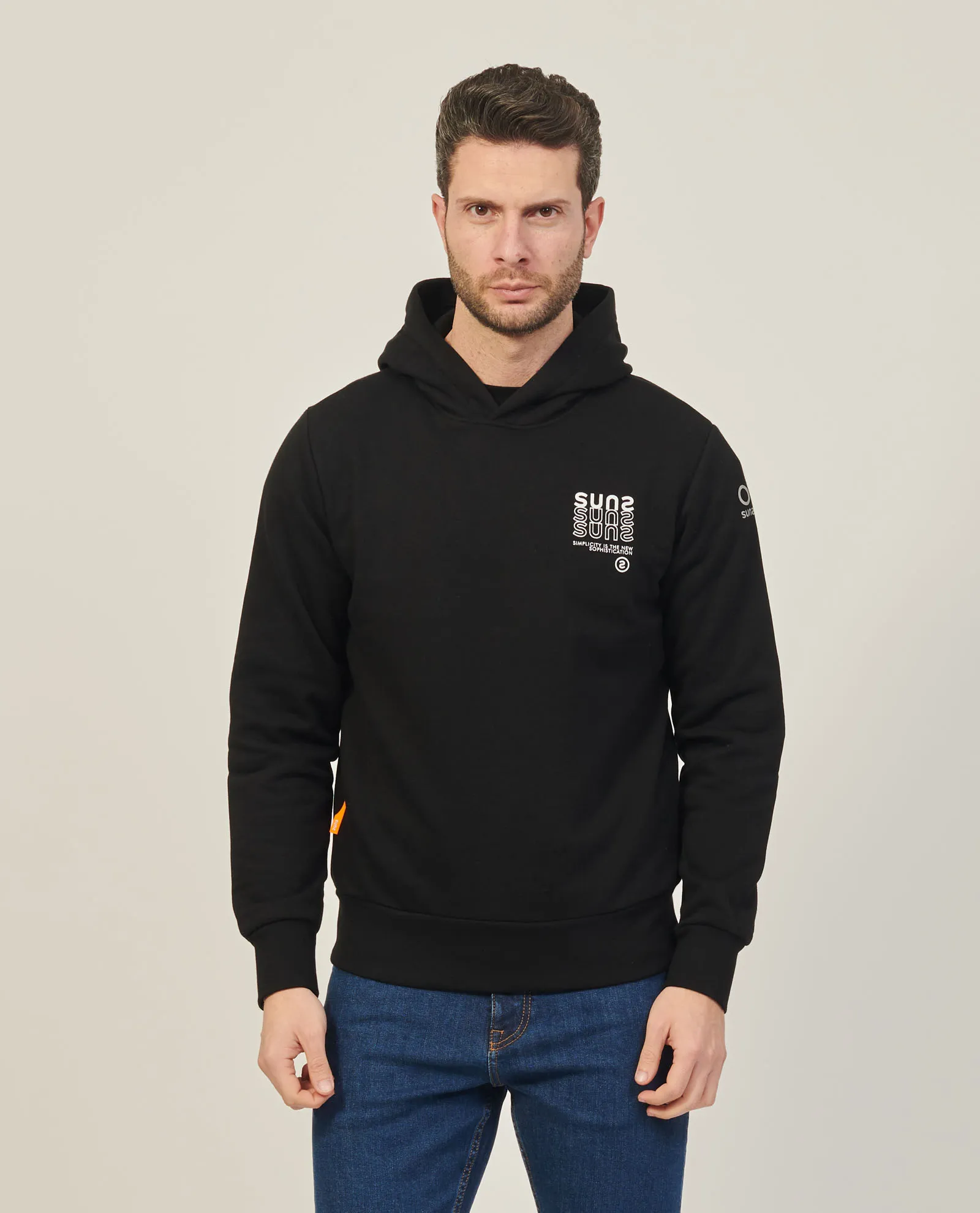 Felpa Suns in cotone elasticizzato con cappuccio e multi logo