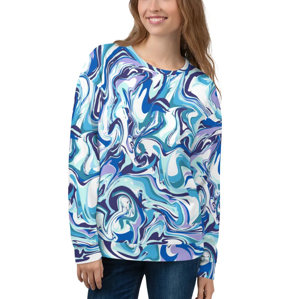 Felpa unisex con colore fluido azzurro