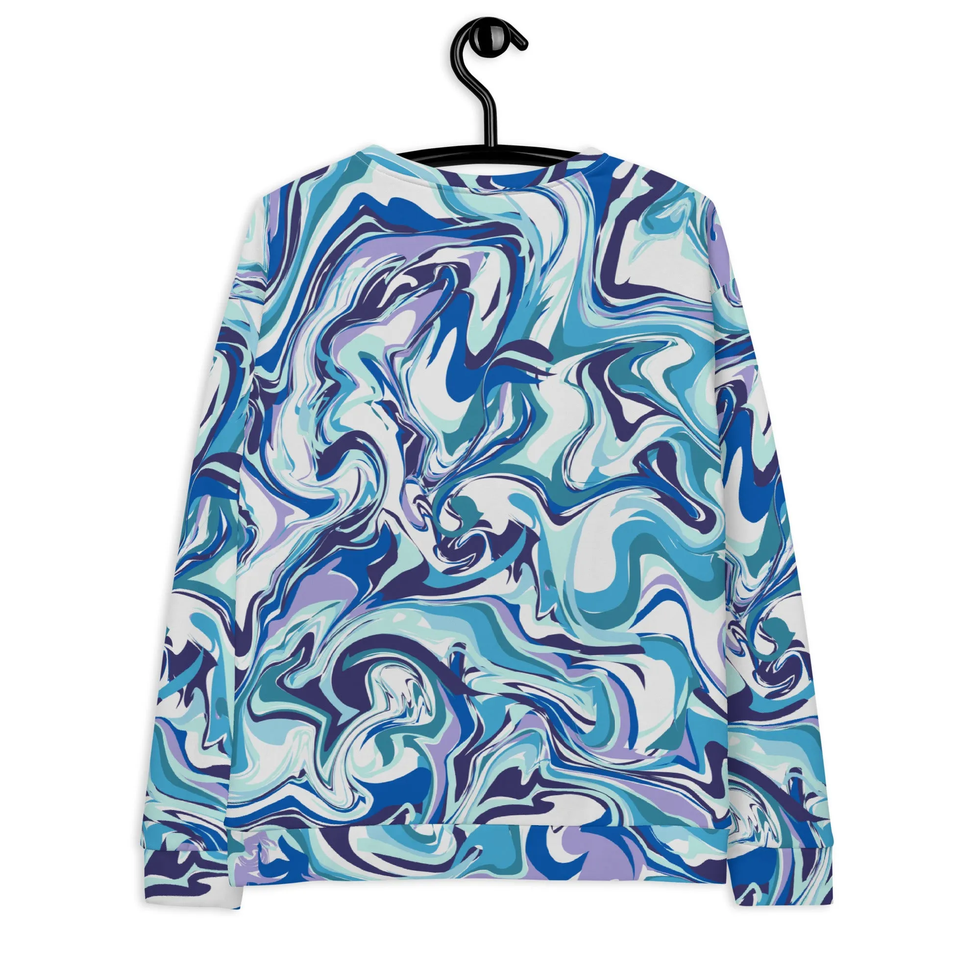 Felpa unisex con colore fluido azzurro