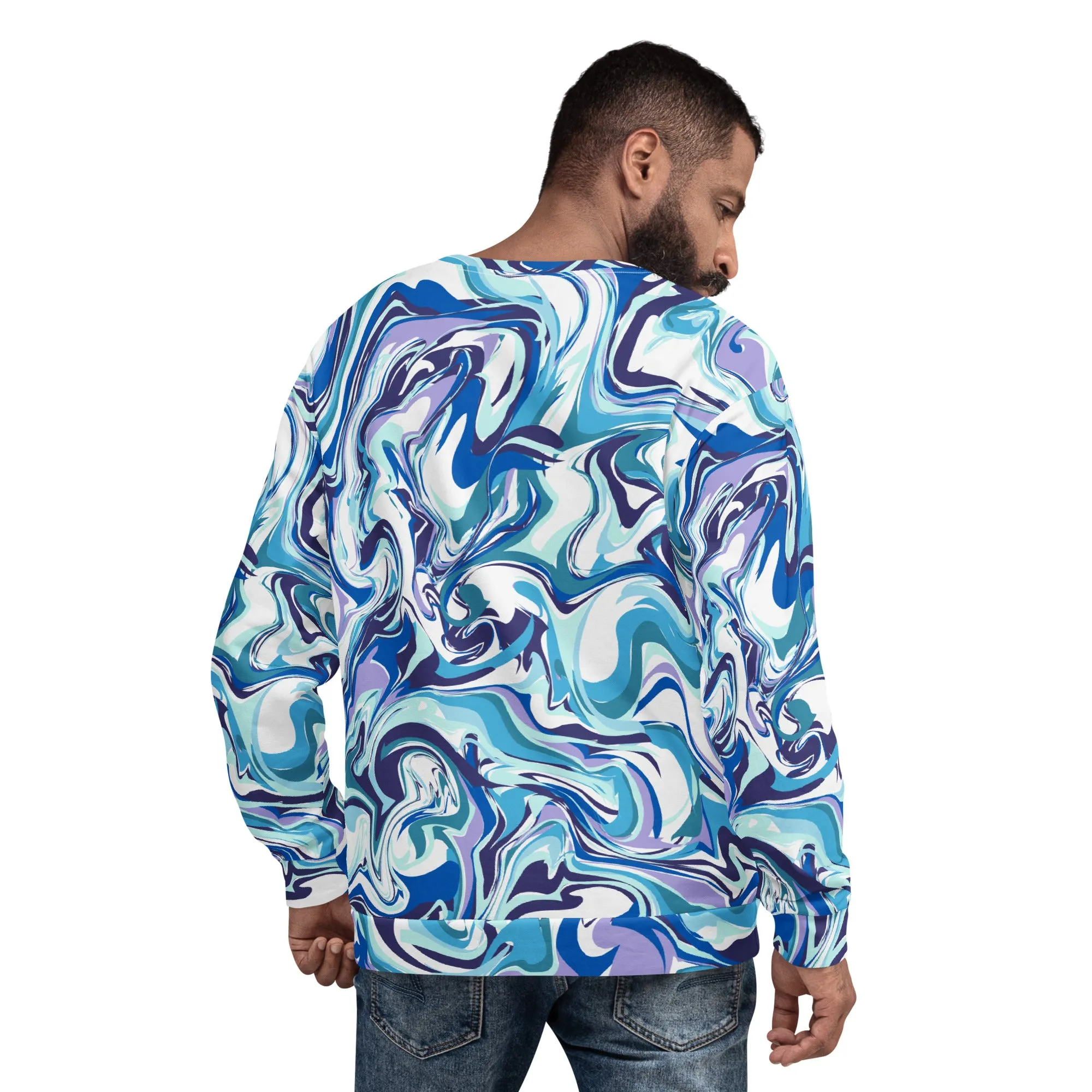 Felpa unisex con colore fluido azzurro