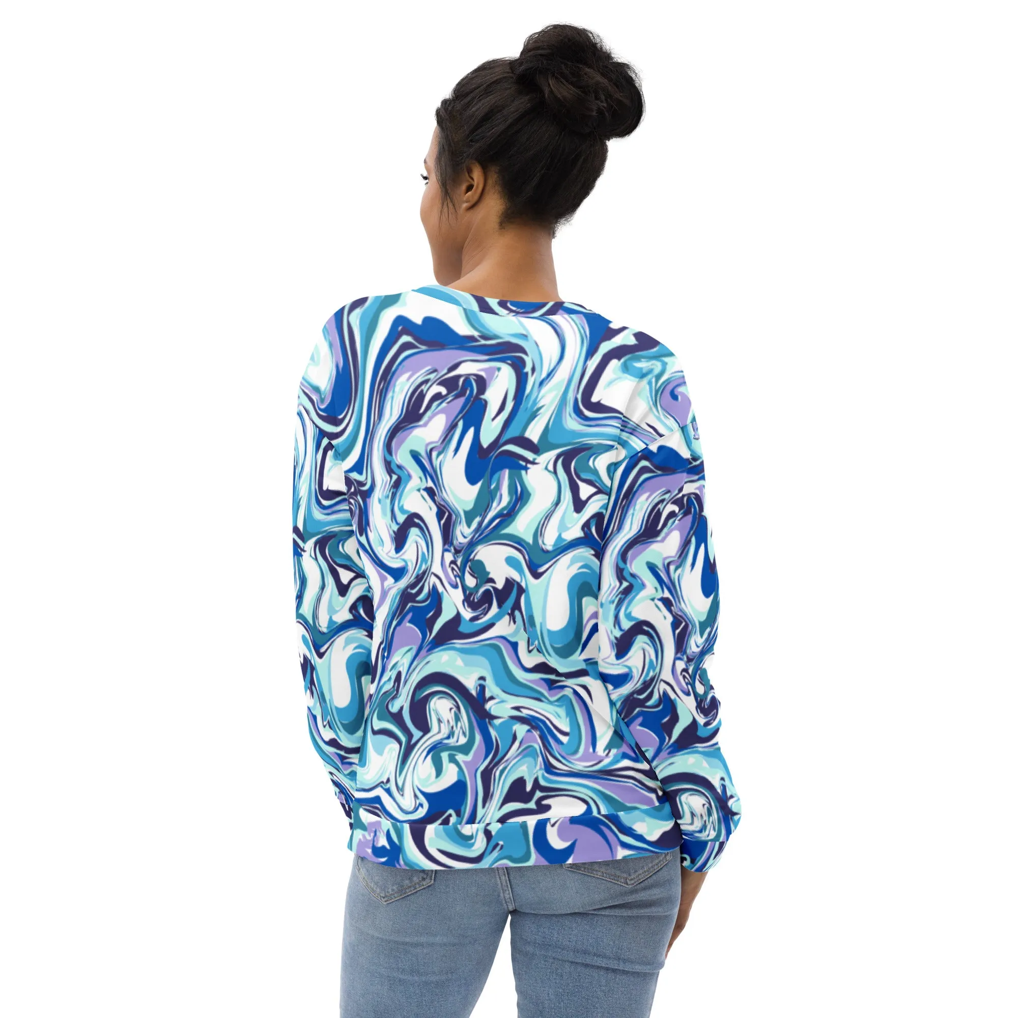 Felpa unisex con colore fluido azzurro