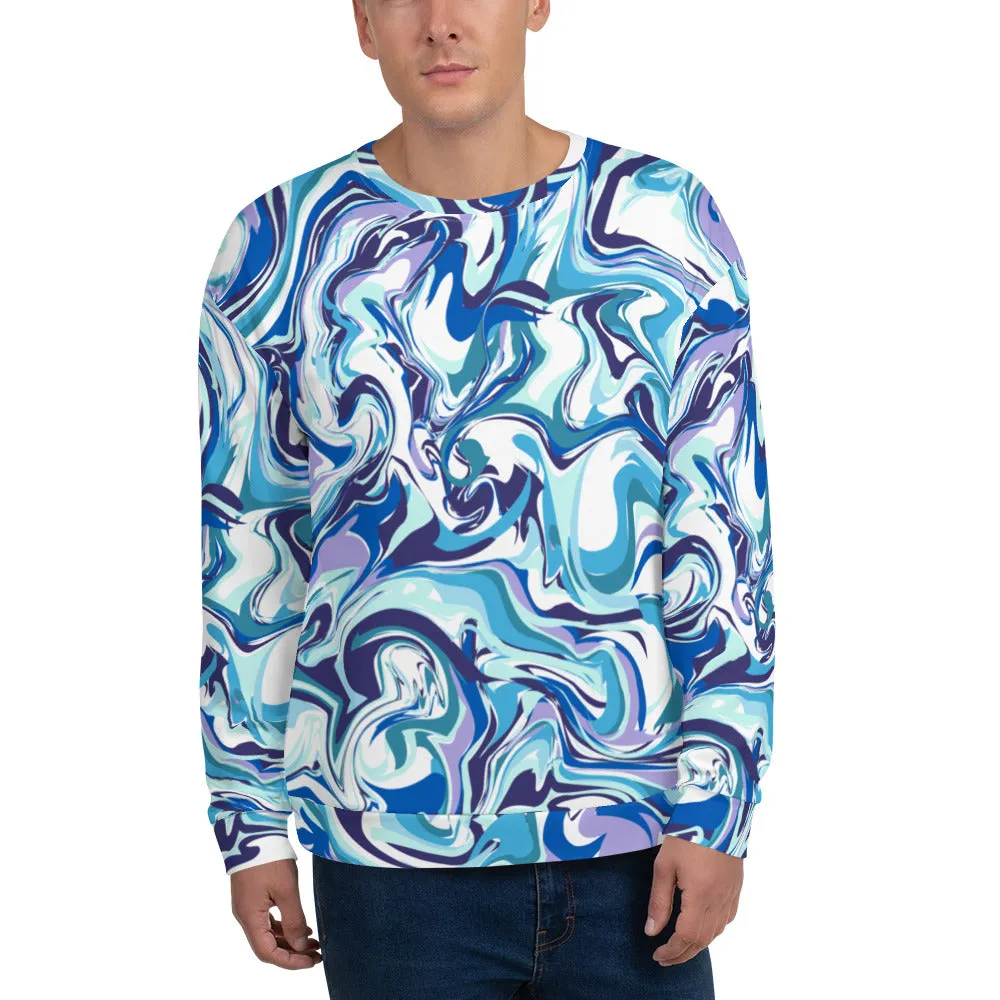 Felpa unisex con colore fluido azzurro