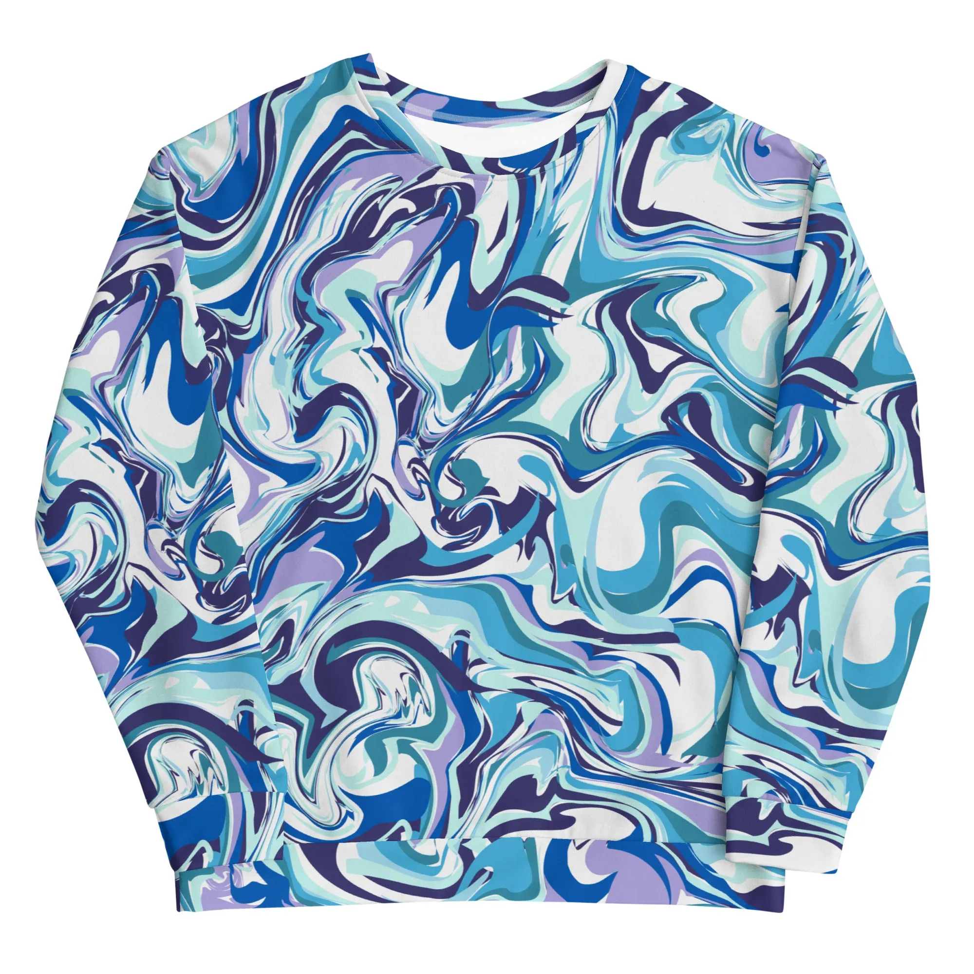 Felpa unisex con colore fluido azzurro