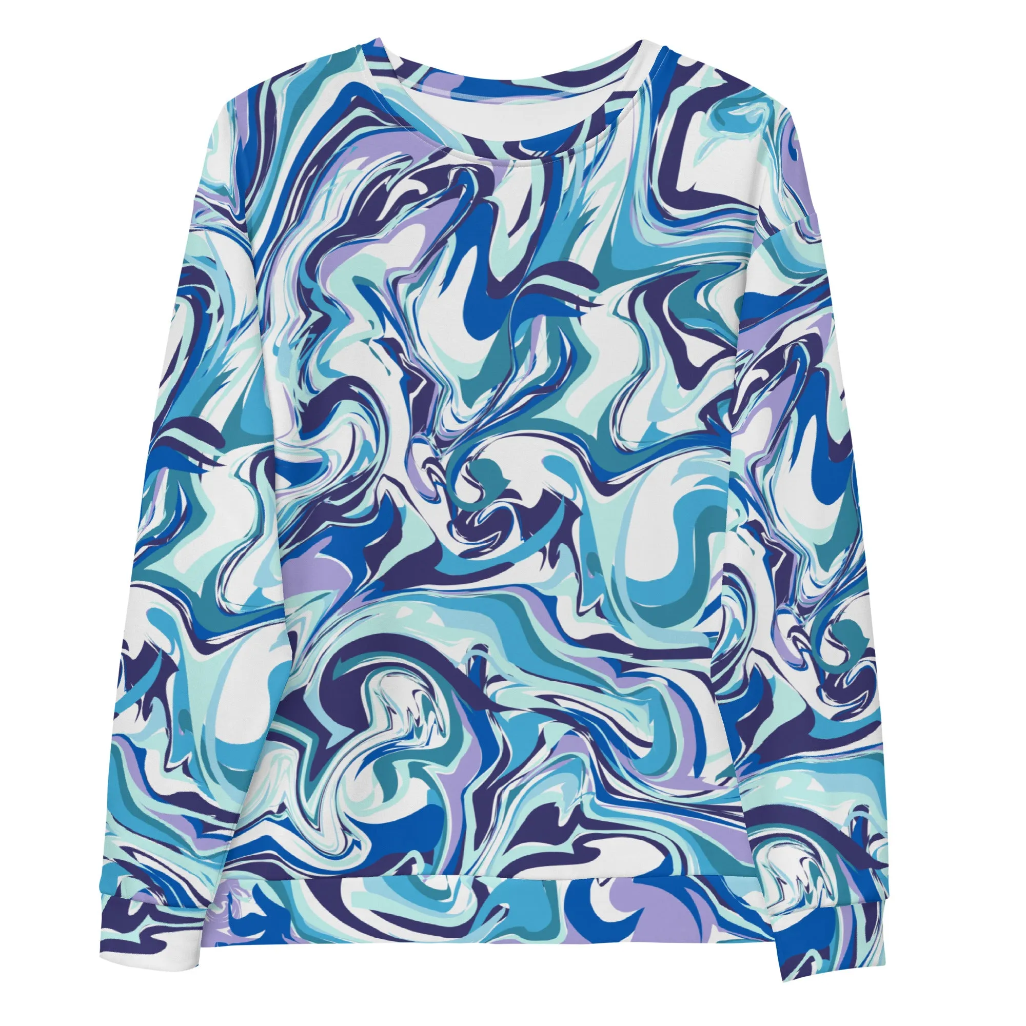 Felpa unisex con colore fluido azzurro