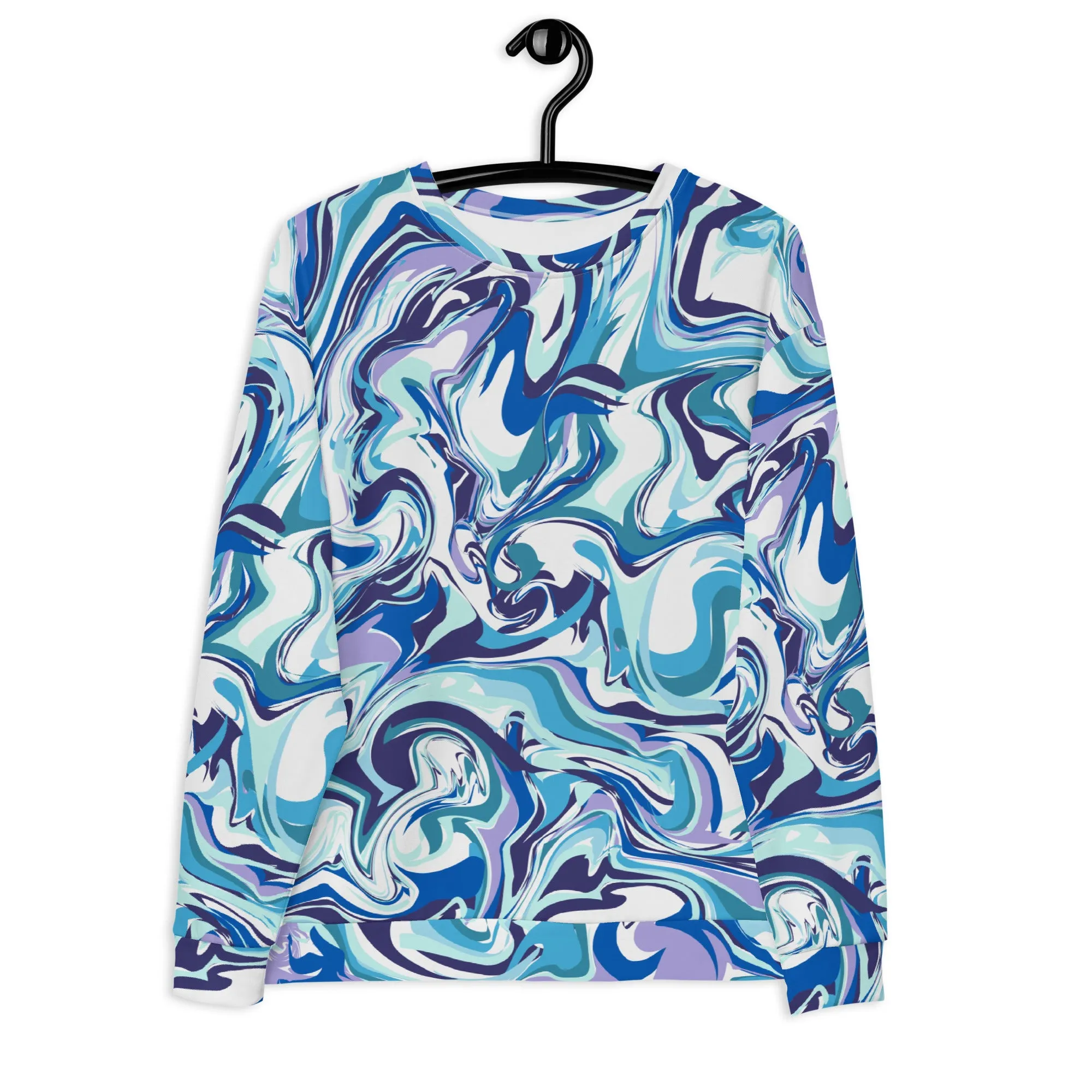 Felpa unisex con colore fluido azzurro