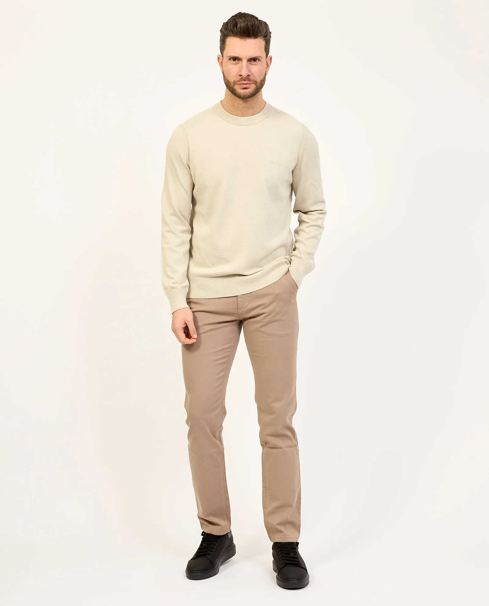 Felpa uomo Boss regular fit con logo ricamato
