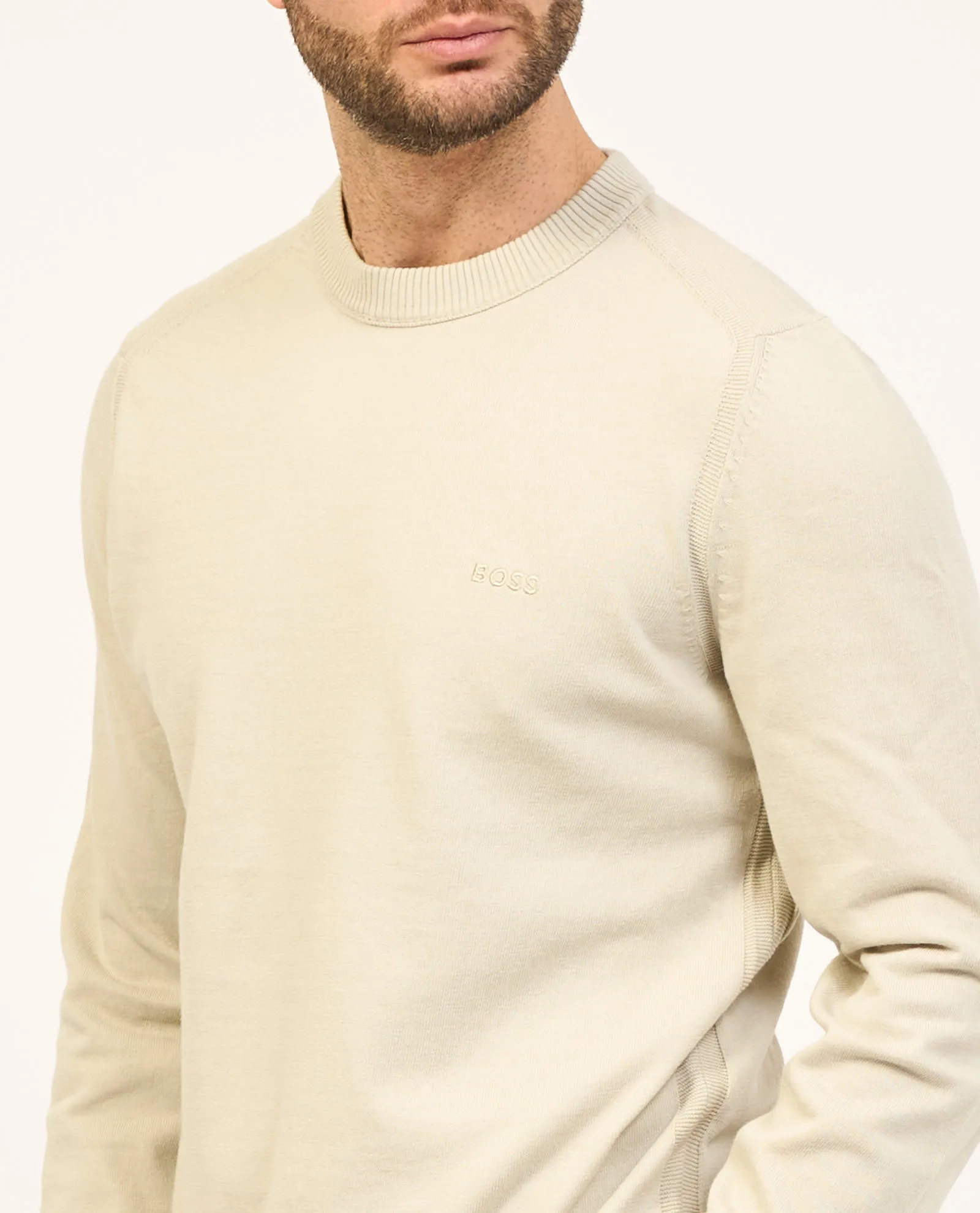 Felpa uomo Boss regular fit con logo ricamato