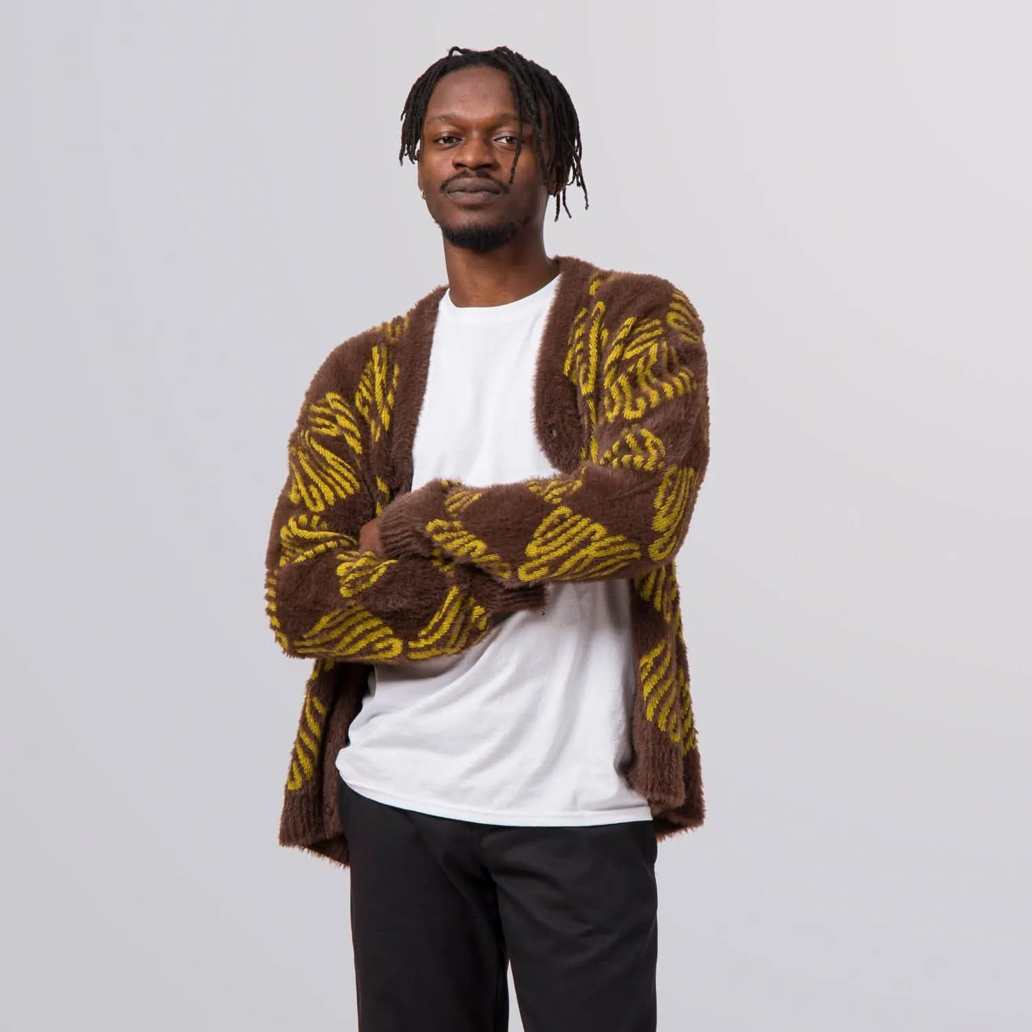 FUCK IT CARDIGAN - CHOCOLATE BROWN