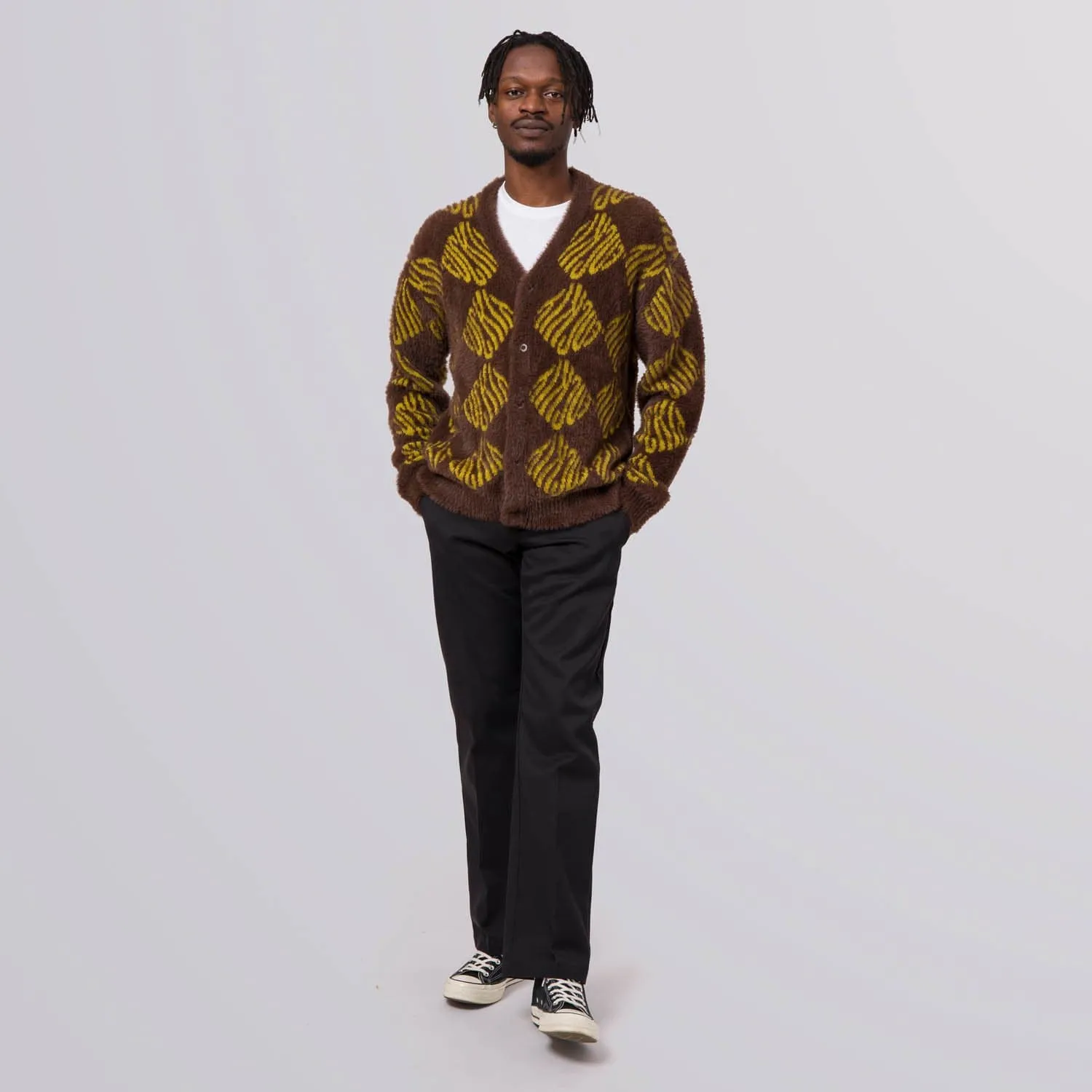 FUCK IT CARDIGAN - CHOCOLATE BROWN