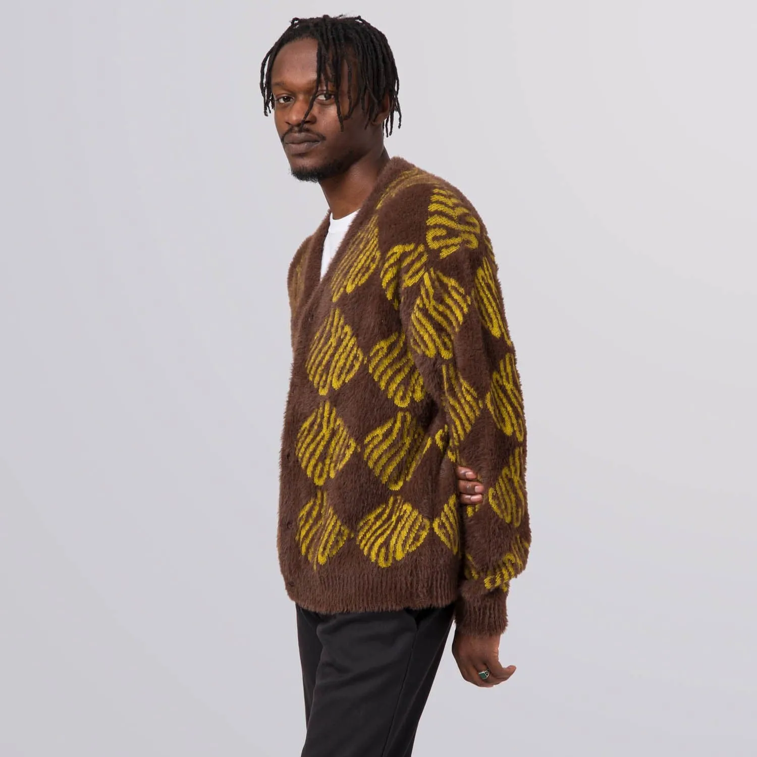 FUCK IT CARDIGAN - CHOCOLATE BROWN