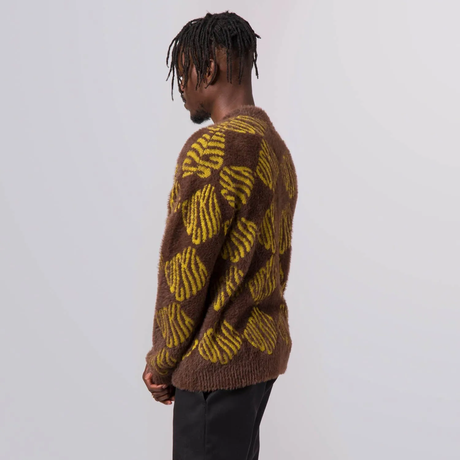 FUCK IT CARDIGAN - CHOCOLATE BROWN
