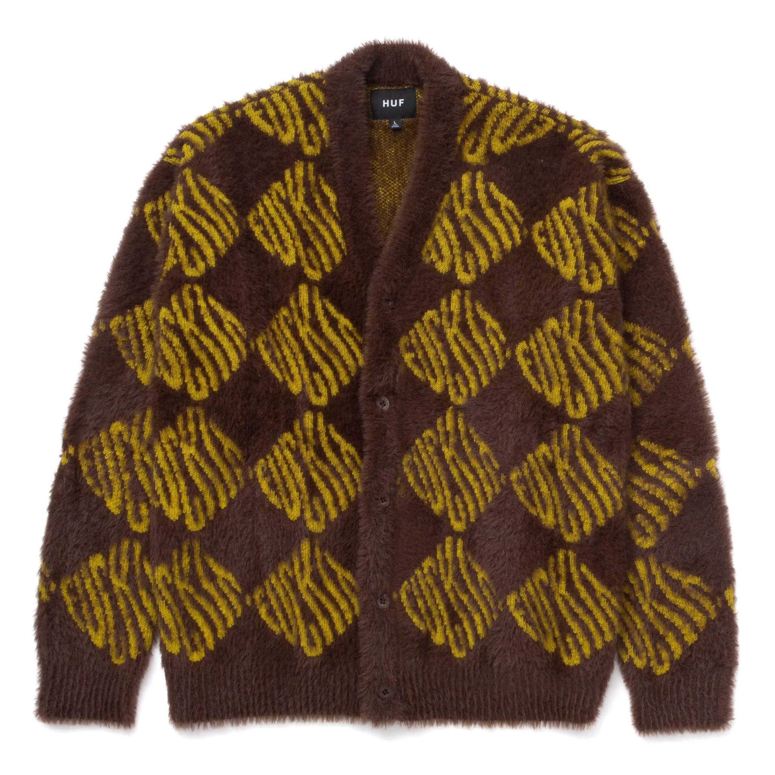 FUCK IT CARDIGAN - CHOCOLATE BROWN