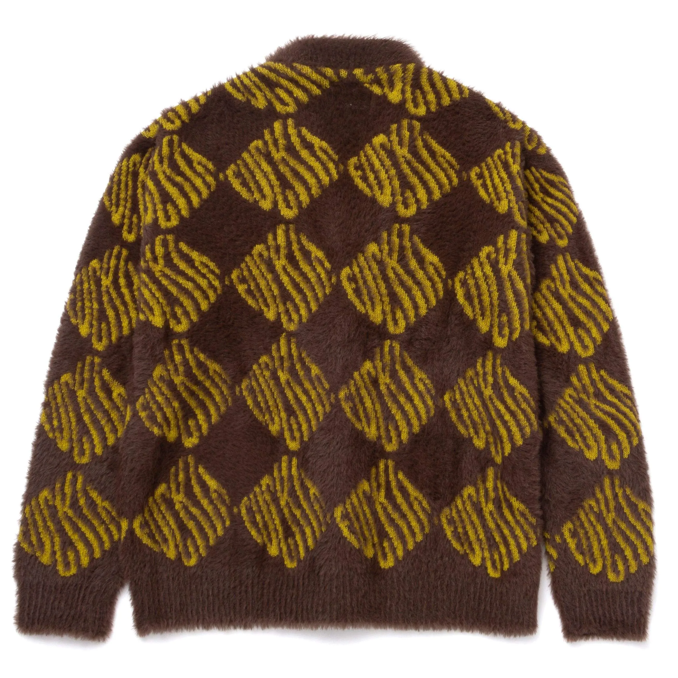 FUCK IT CARDIGAN - CHOCOLATE BROWN