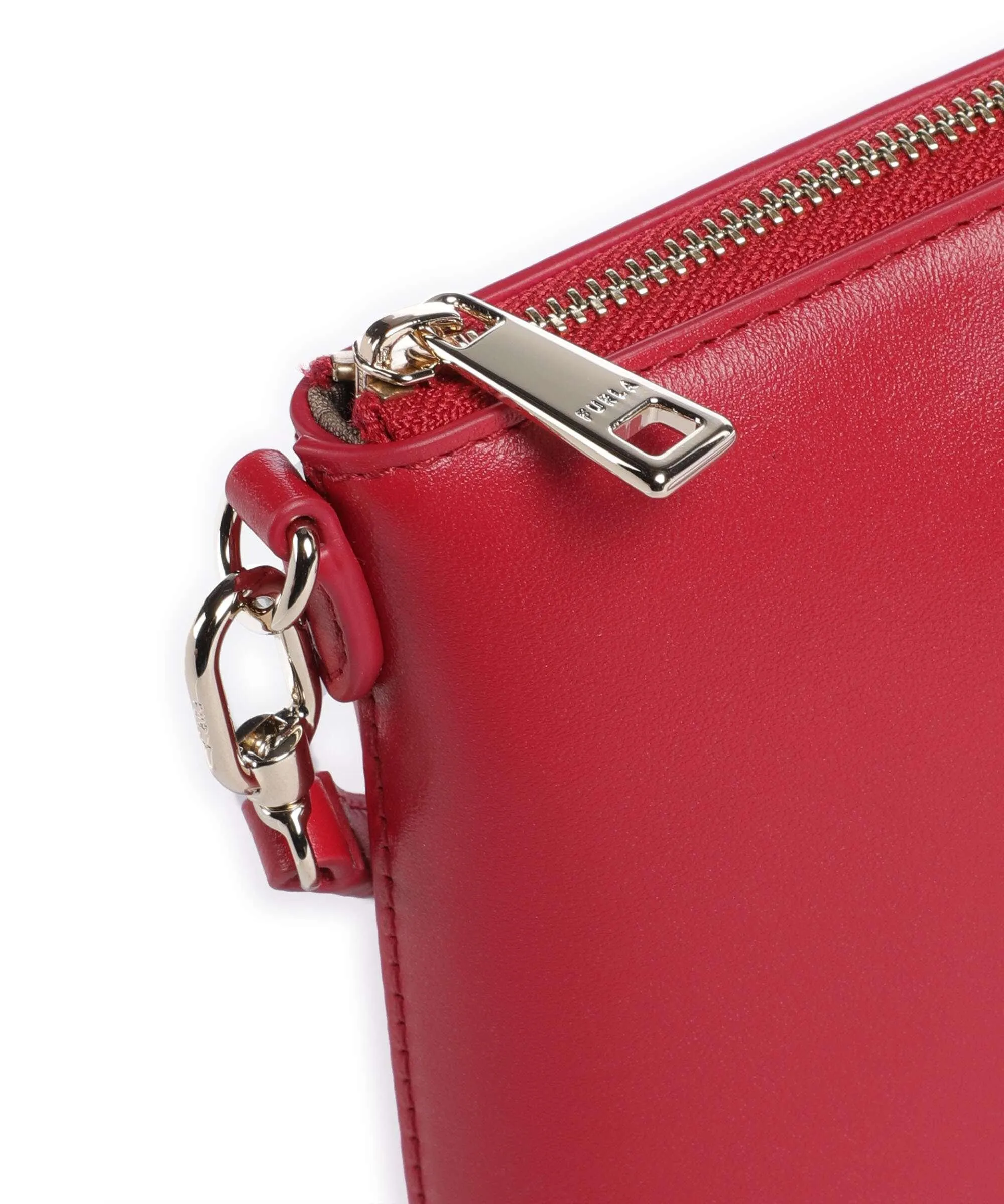  Furla Diamante Mini Borsa a tracolla pelle a grana fine rosso  