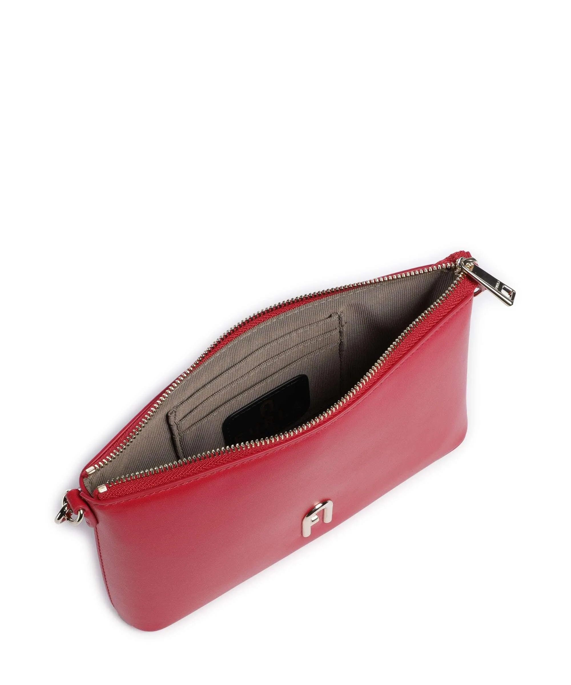  Furla Diamante Mini Borsa a tracolla pelle a grana fine rosso  