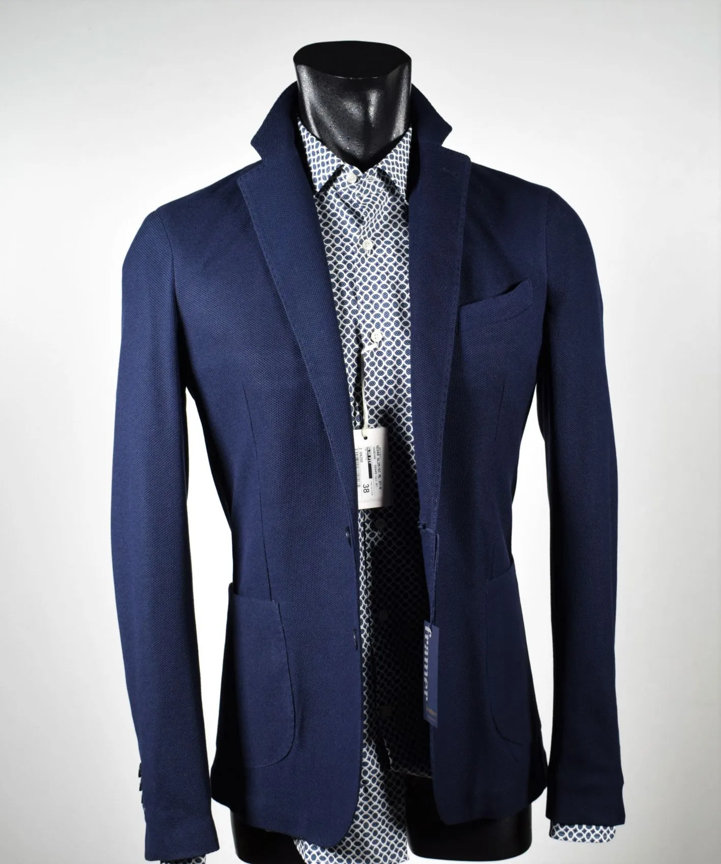 Giacca framer informale blu sfoderata slim fit