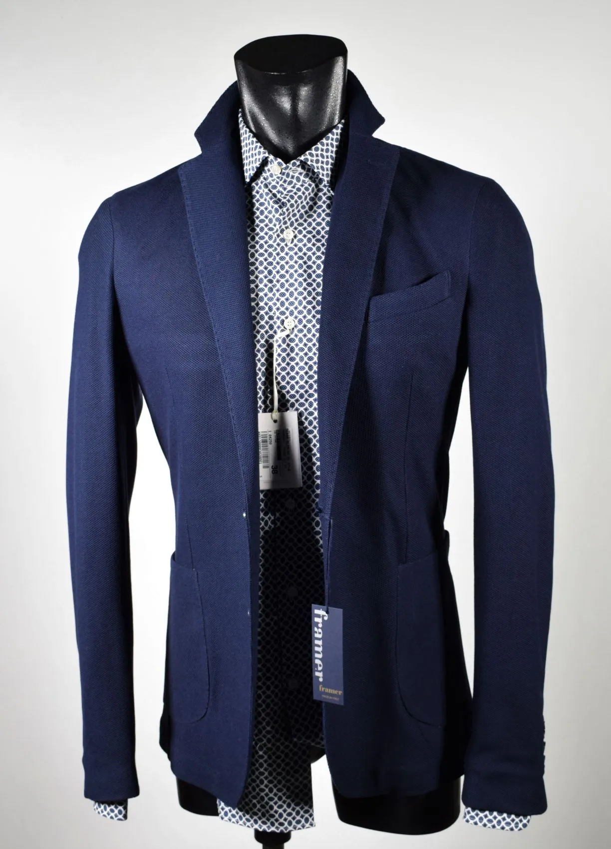 Giacca framer informale blu sfoderata slim fit