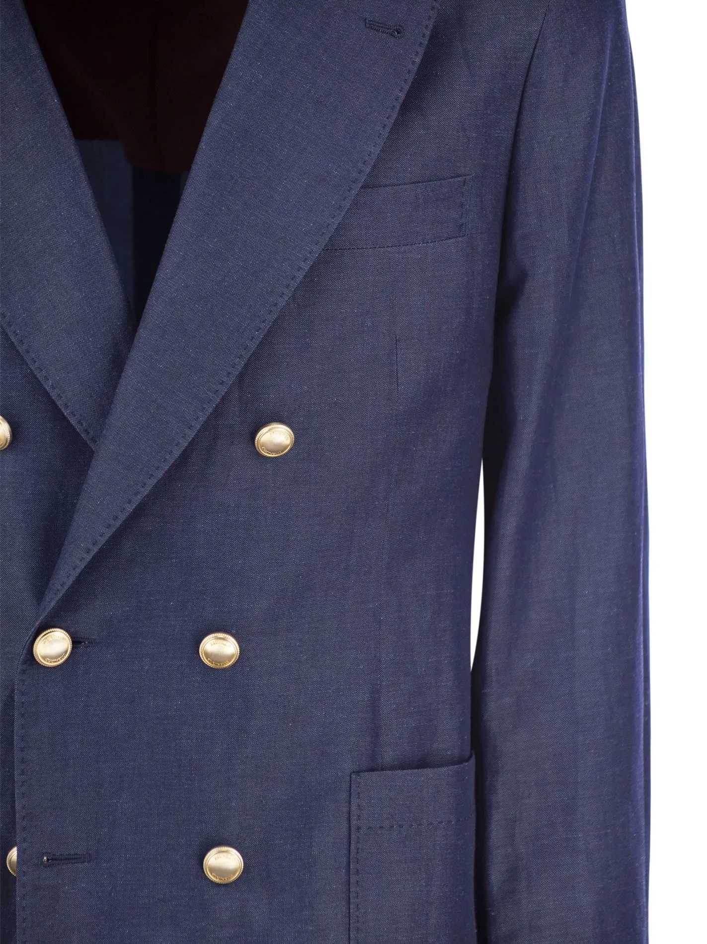 Giacca un petto e mezzo in twill di lana e lino