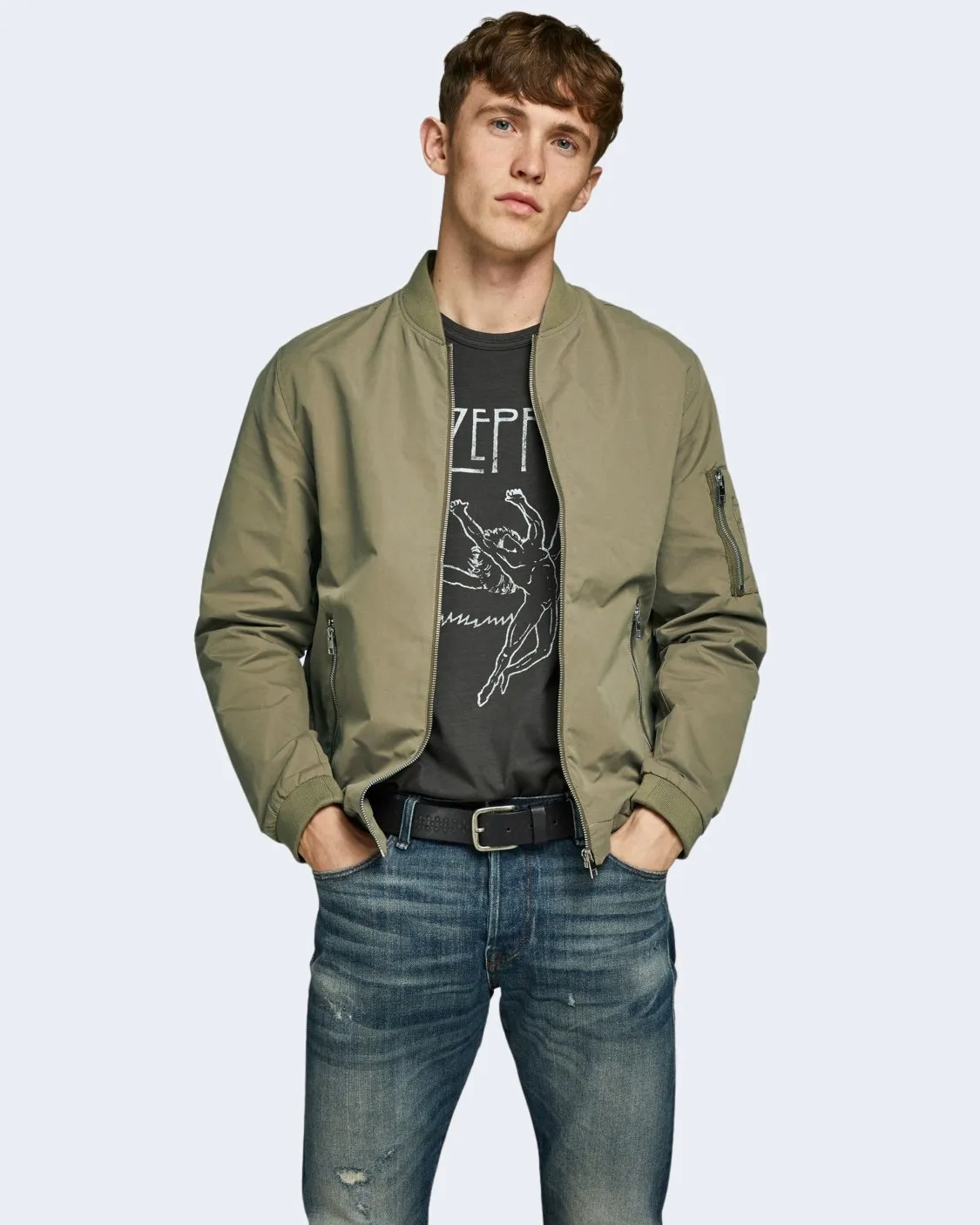 Giacchetto Jack Jones JJERUSH BOMBER NOOS Verde Oliva