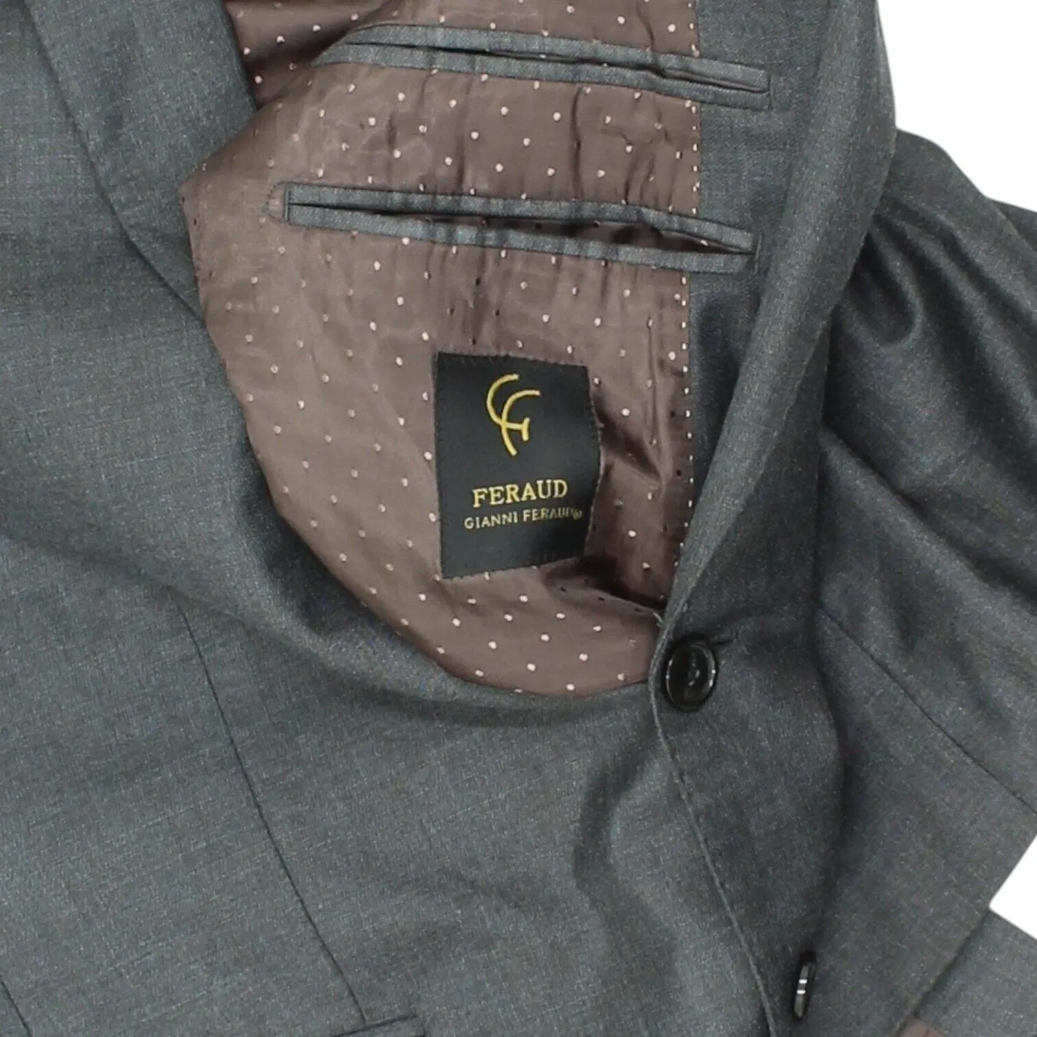 Gianni Feraud Mens Grey Blazer Jacket | Vintage High End Designer Suit VTG