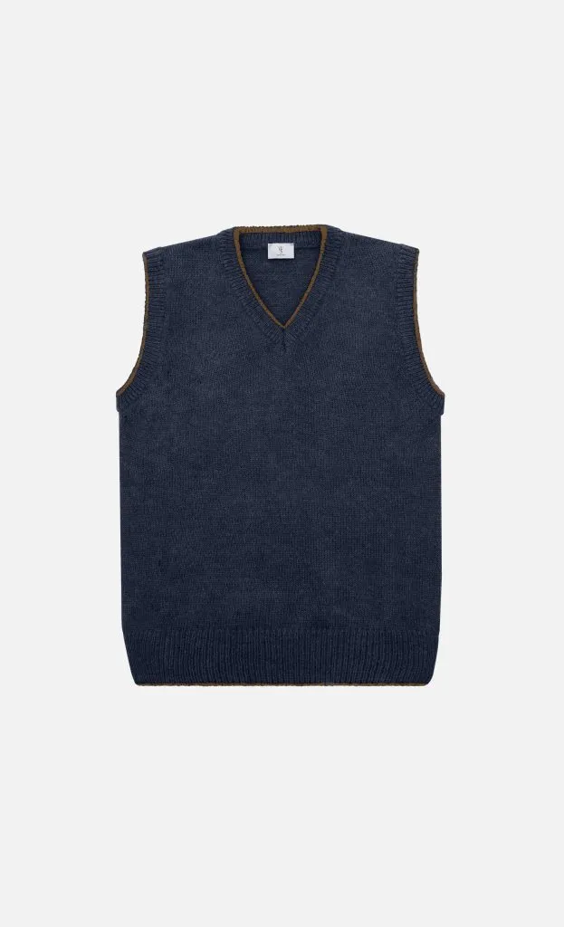 Gilet Arold – Blu/Caramello