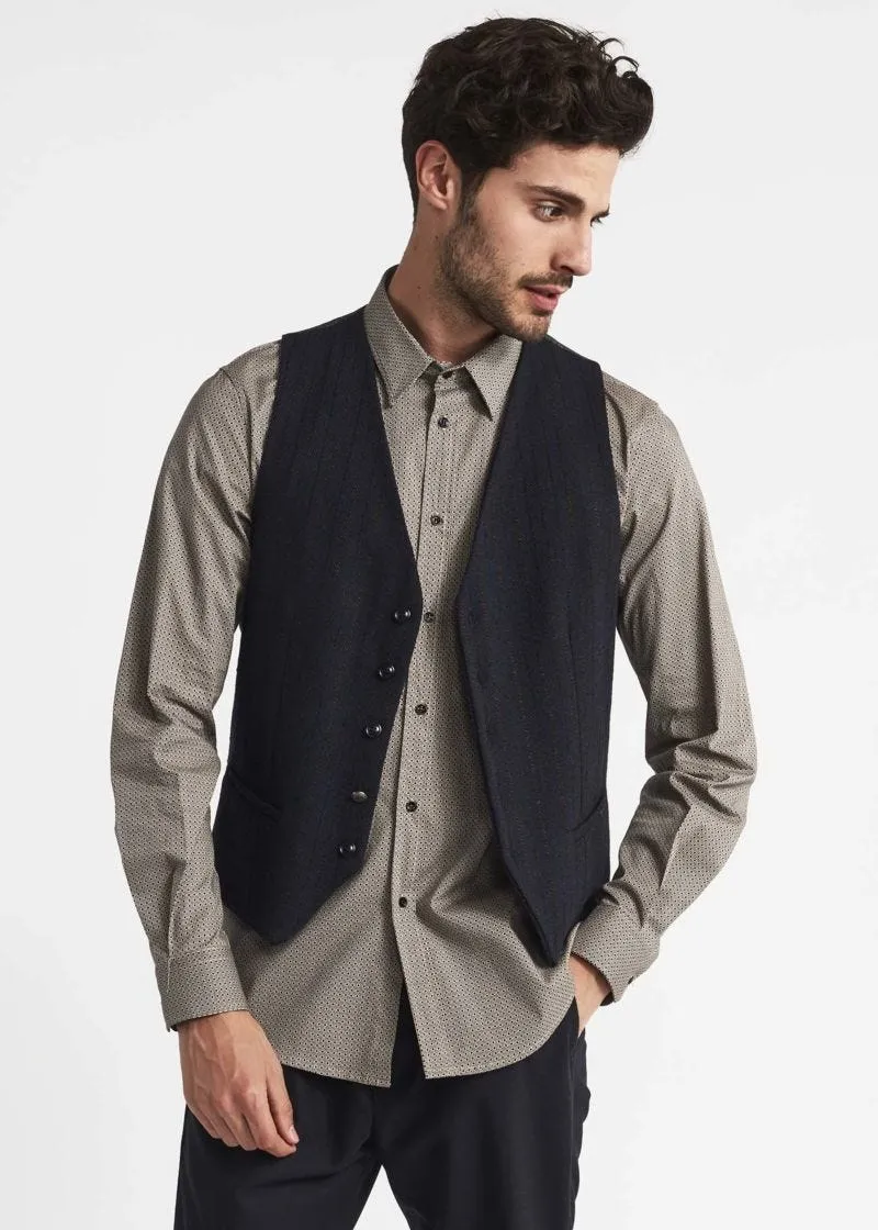 Gilet gessato dalla linea slim