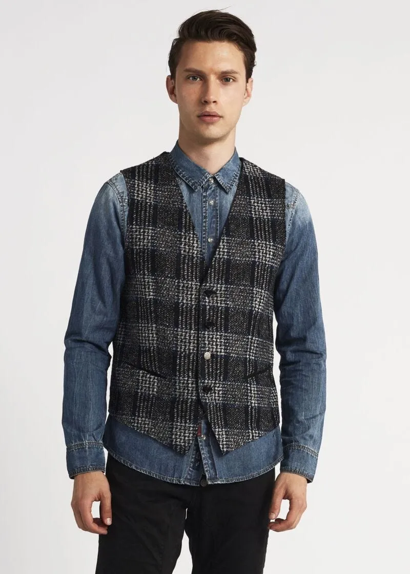 Gilet in cotone motivo check