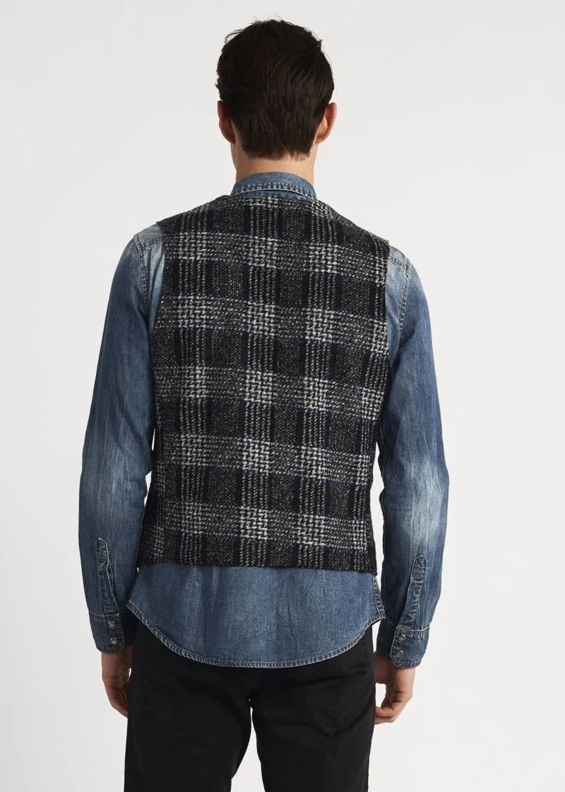 Gilet in cotone motivo check