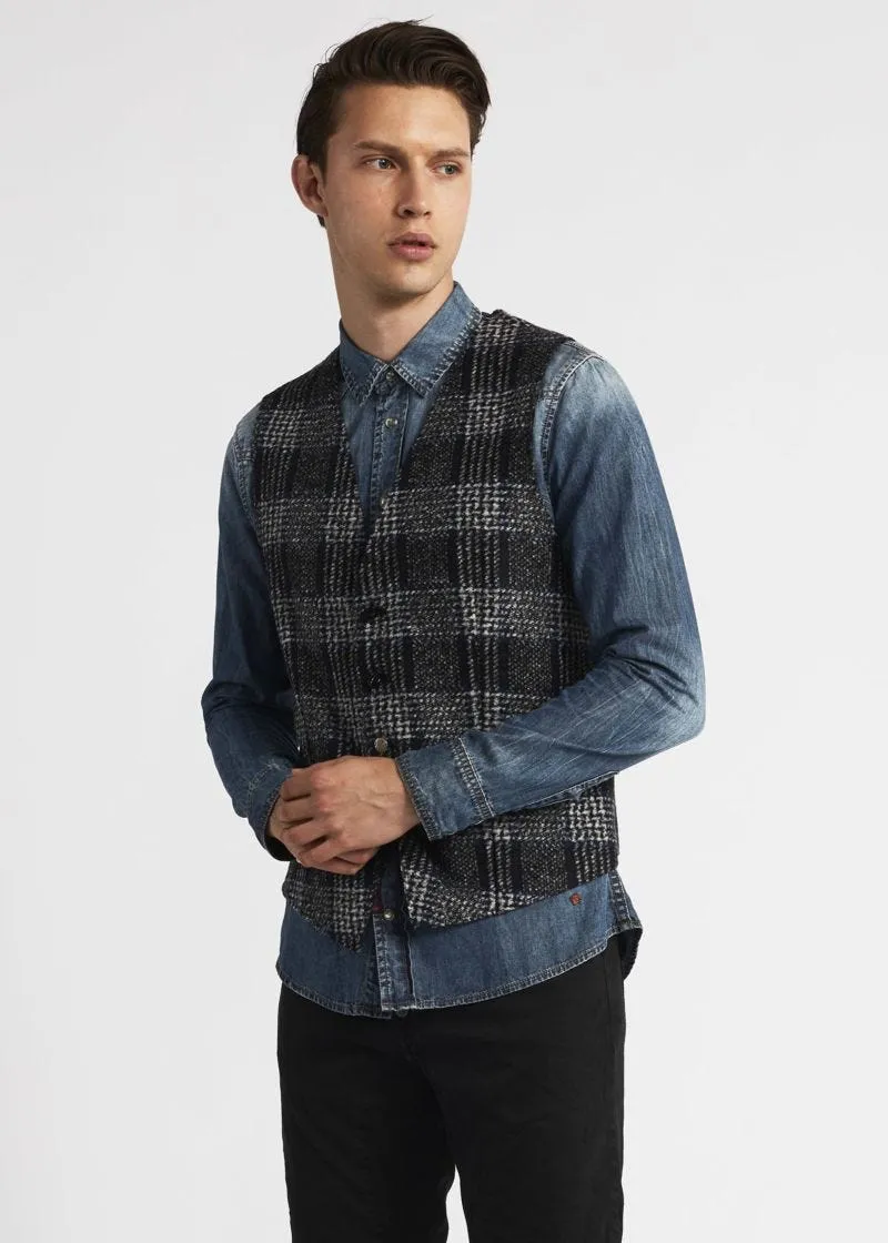 Gilet in cotone motivo check