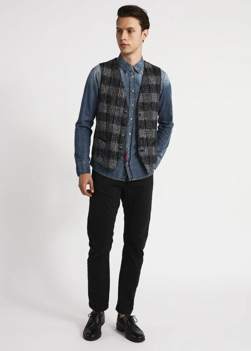 Gilet in cotone motivo check