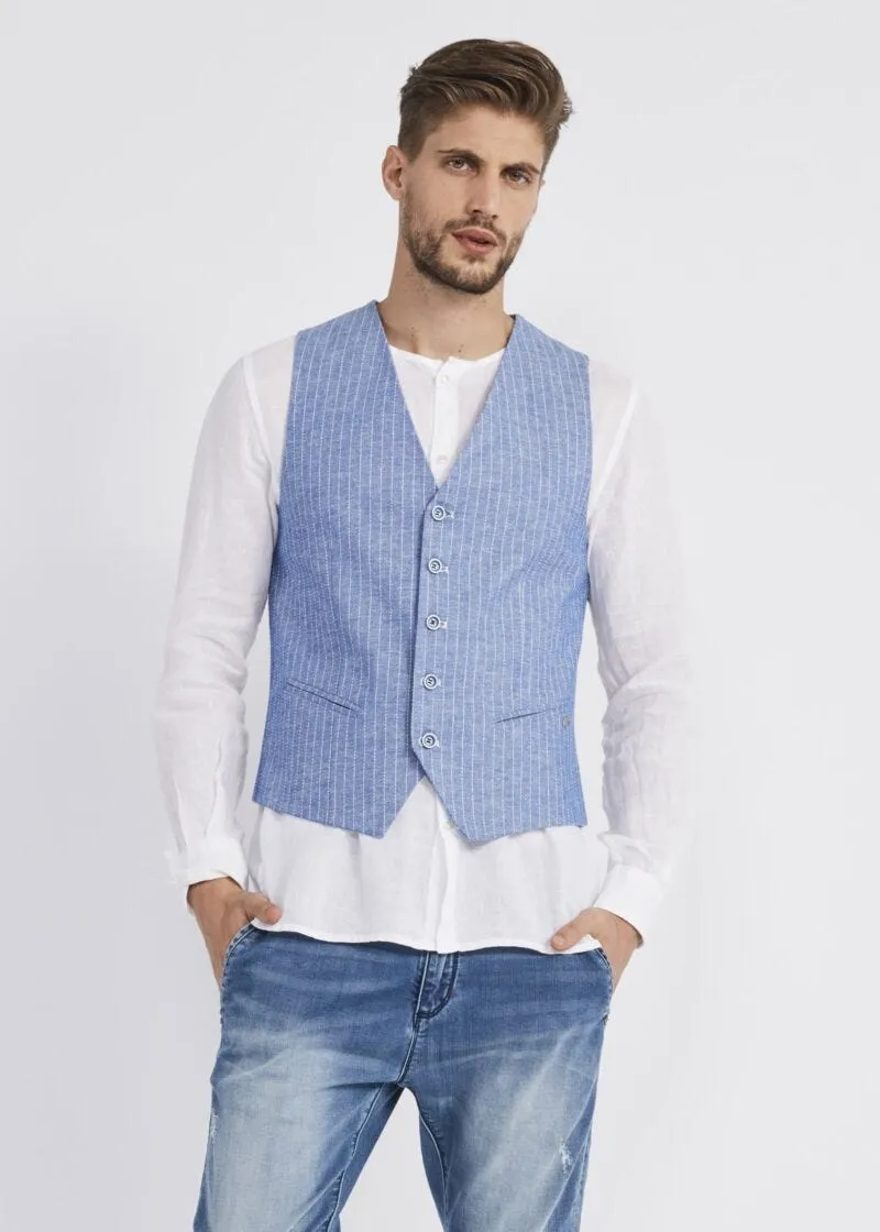 Gilet in lino e cotone