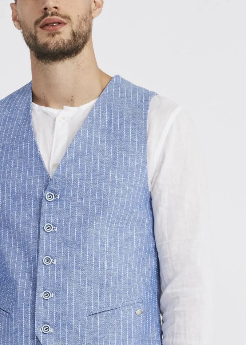 Gilet in lino e cotone