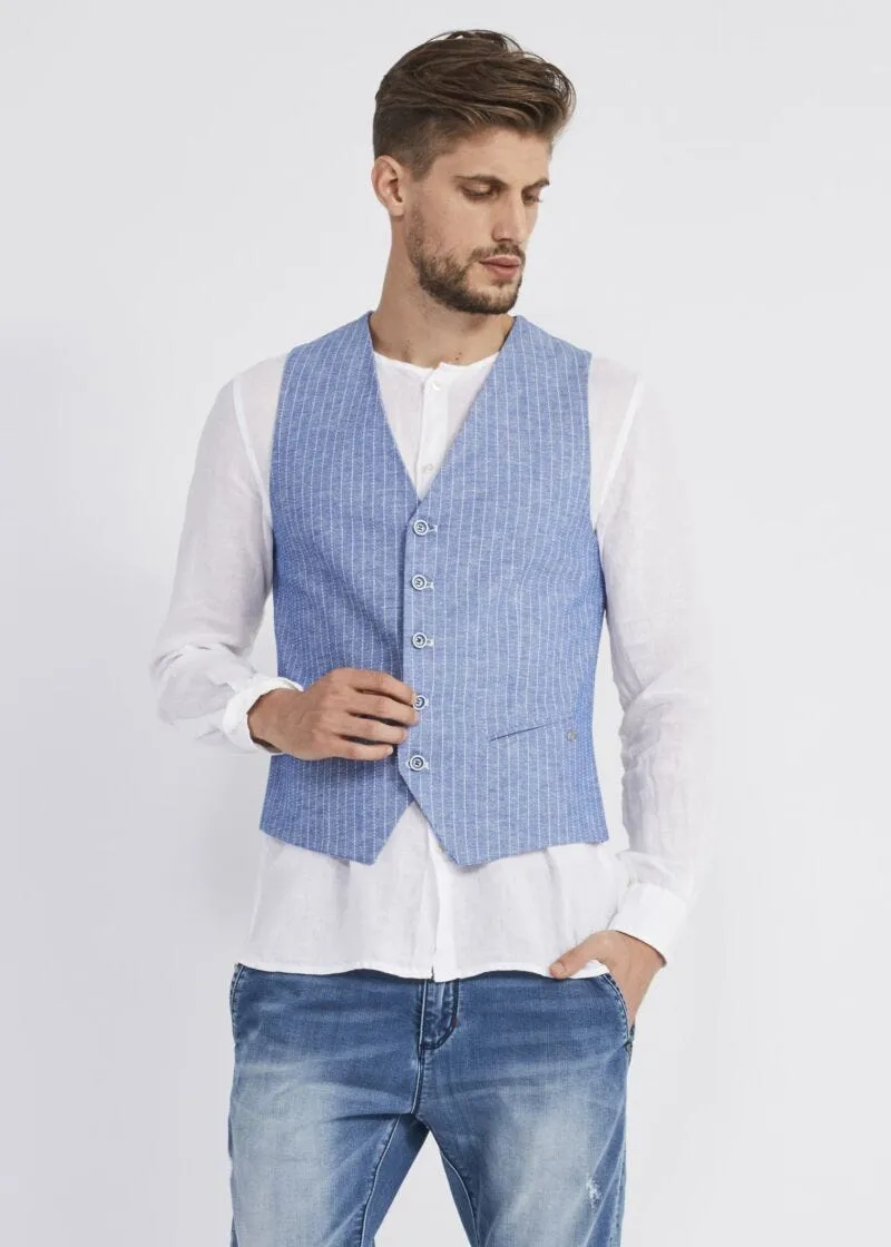 Gilet in lino e cotone