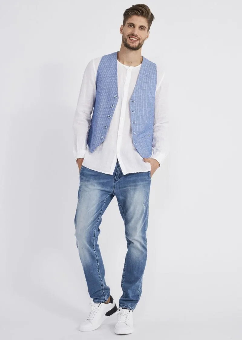 Gilet in lino e cotone