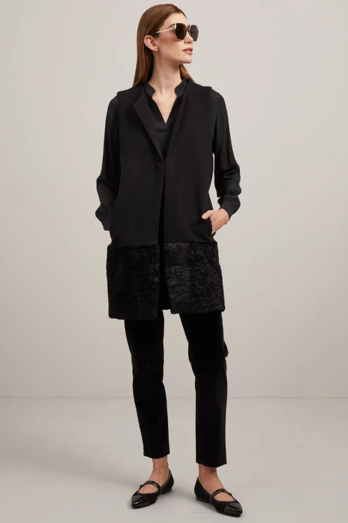 Gilet in panno e velluto
