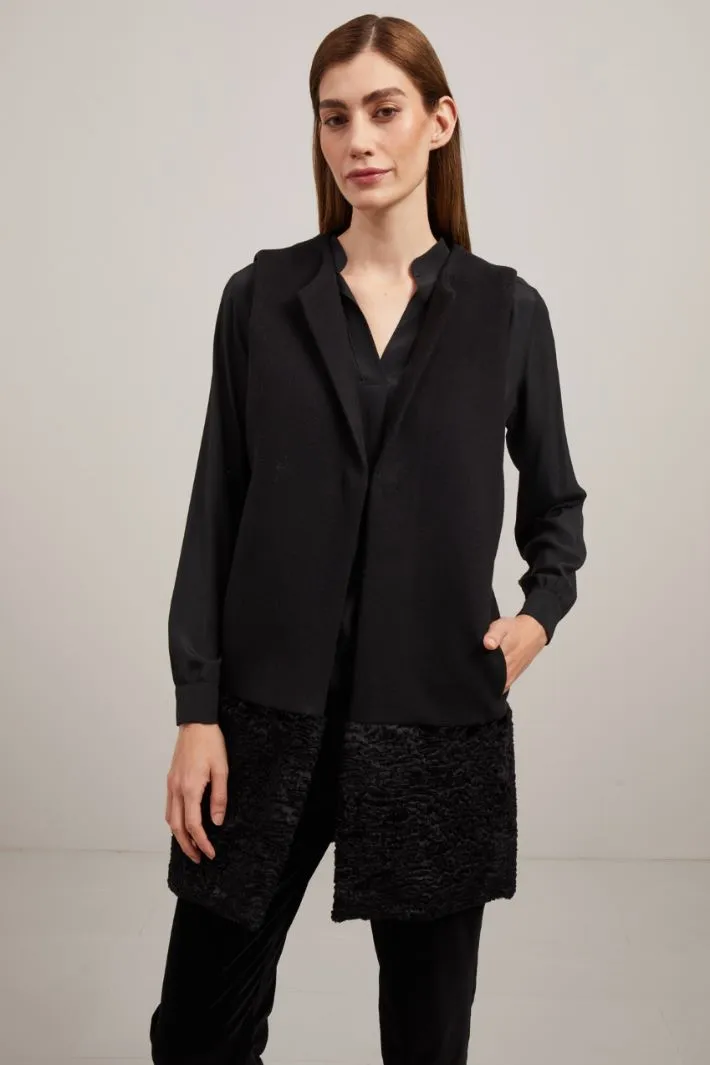 Gilet in panno e velluto