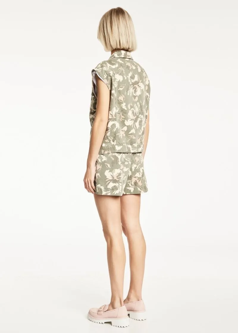 Gilet in twill stampato