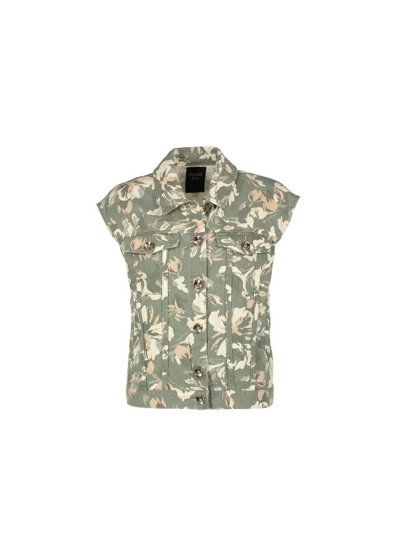 Gilet in twill stampato