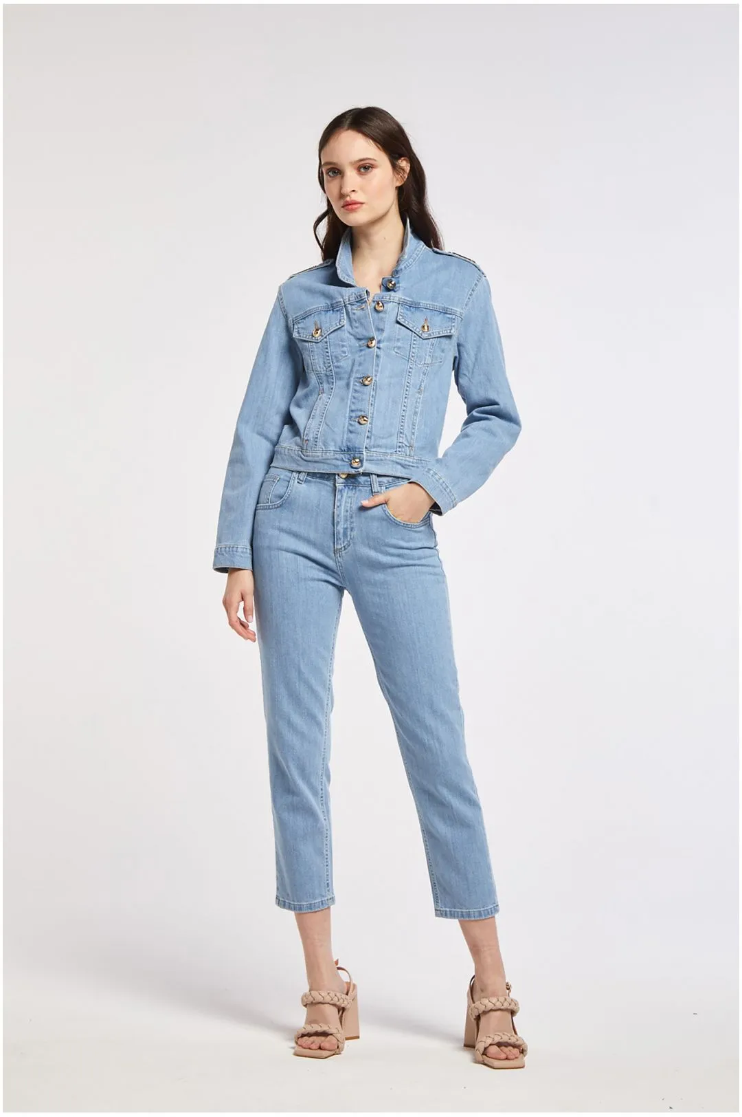 giubbotto di  jeans in tela comfort sky