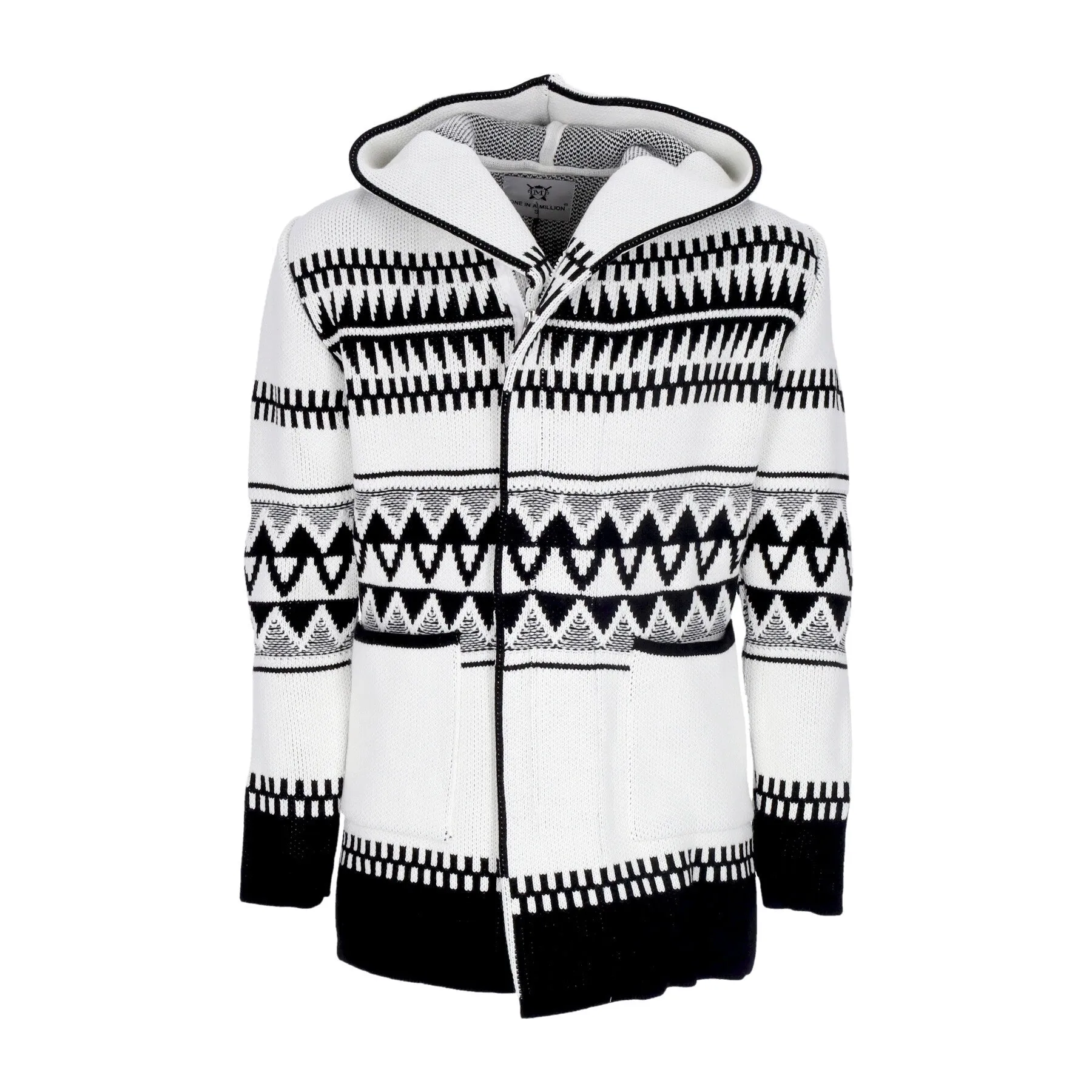 Giubbotto Uomo Hooded L/s Cardigan White/black
