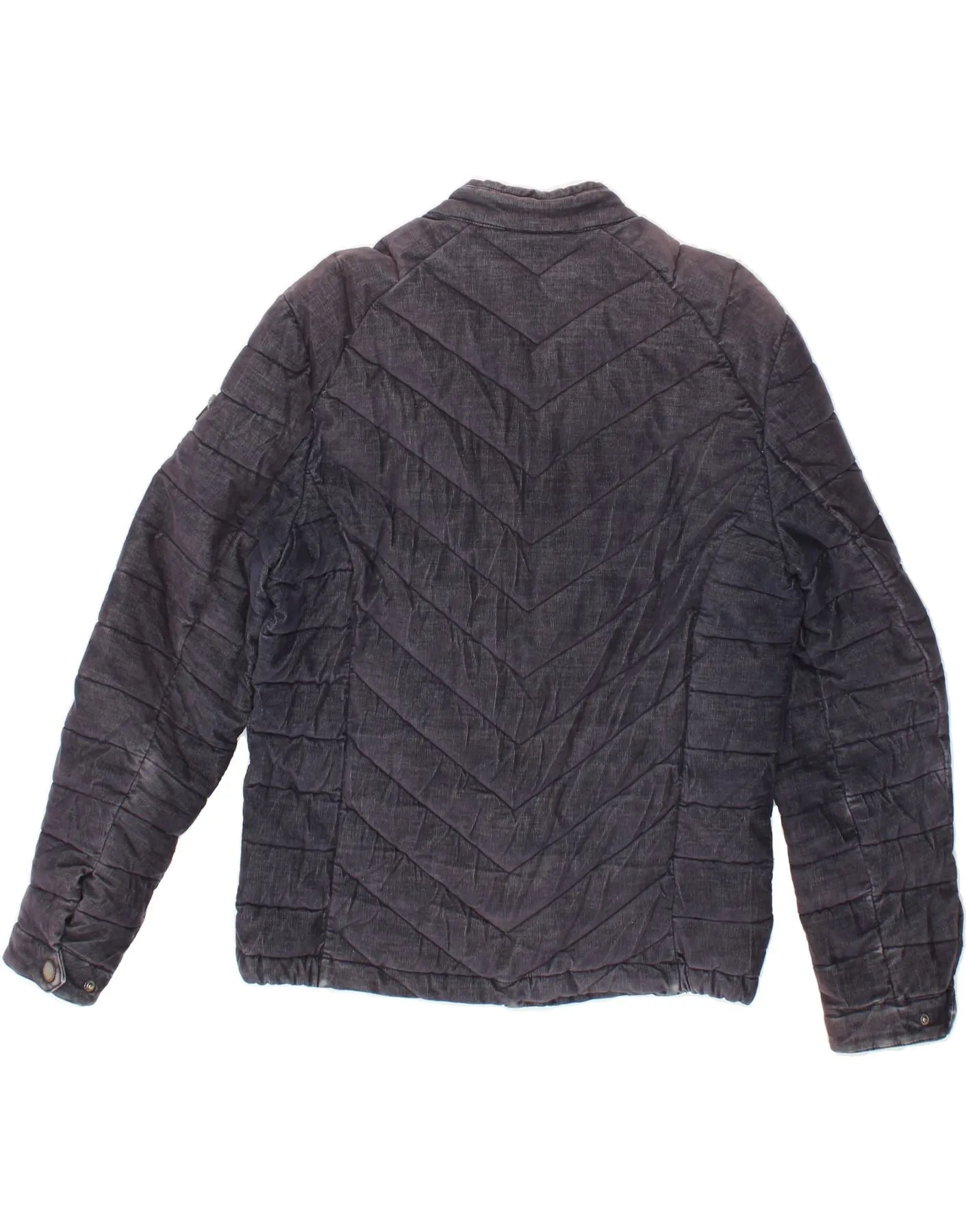 GUESS Mens Padded Jacket UK 40 Large Navy Blue Polyester