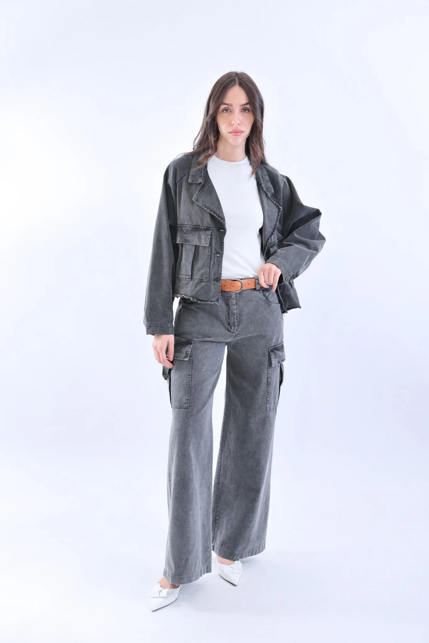 Haveone -  Giacca di Jeans denim grey